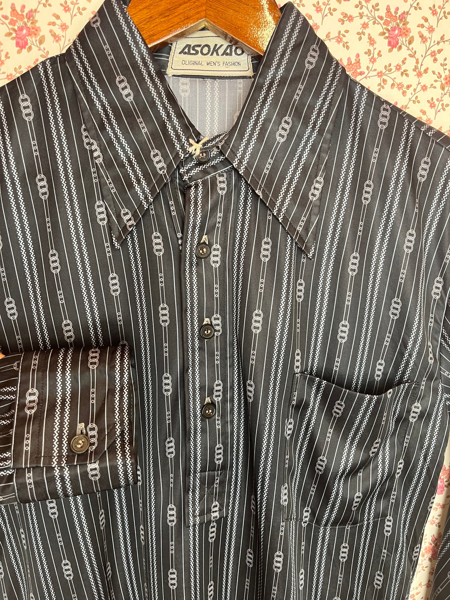 Vintage 1970s Japanese Popover Dagger Collar Shirt