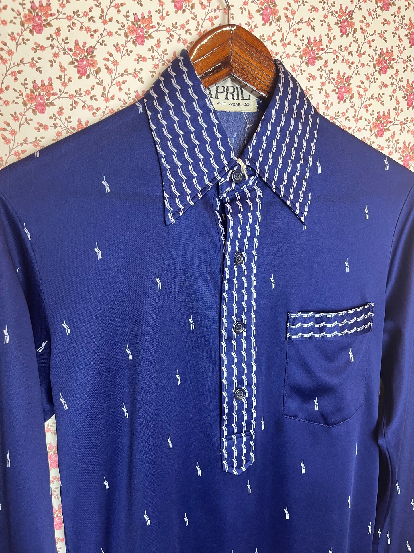 Vintage 1970s Japanese Dagger Collar Popover Shirt