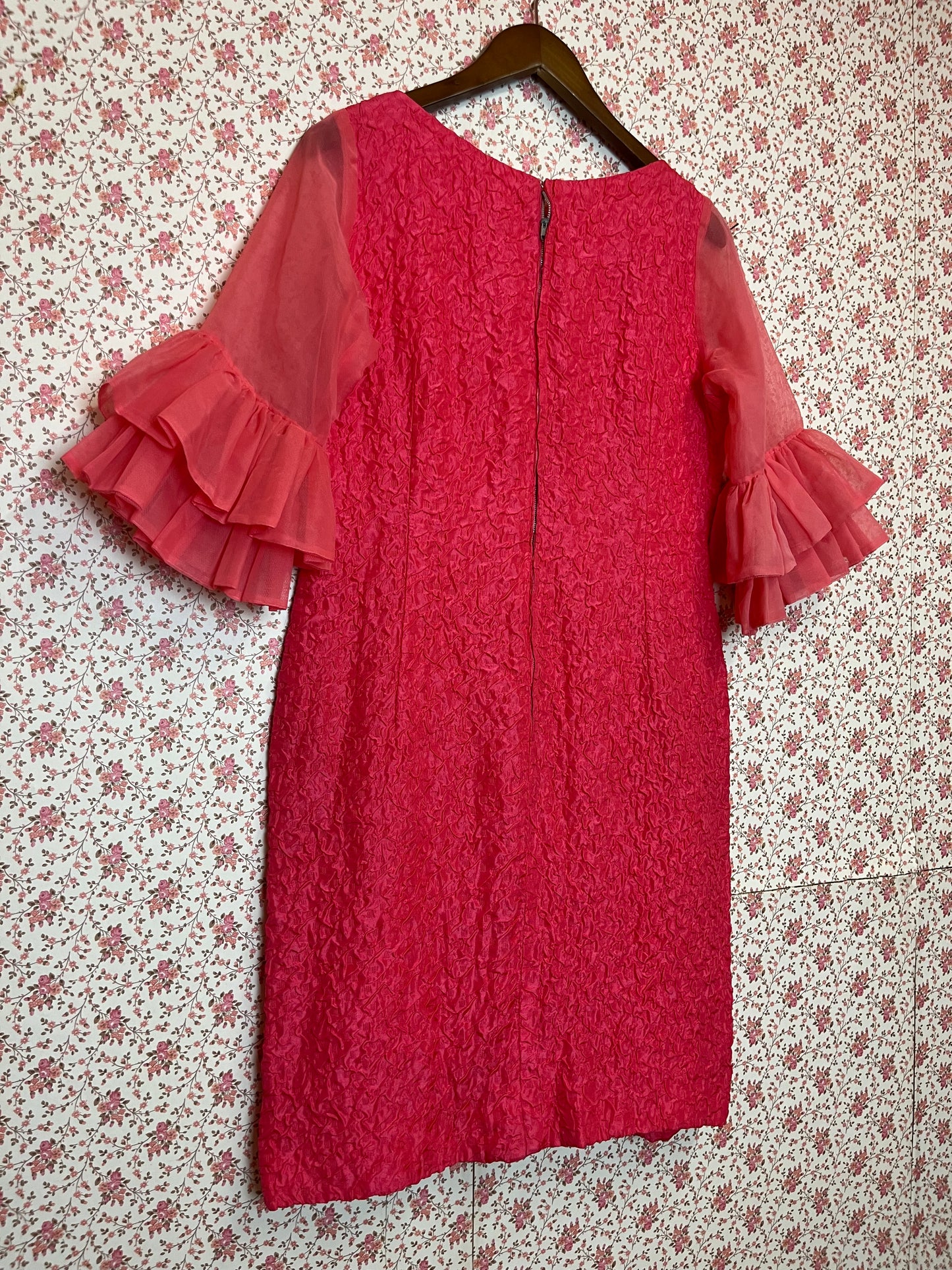 Vintage 1960s Handmade Textured Wiggle Dress