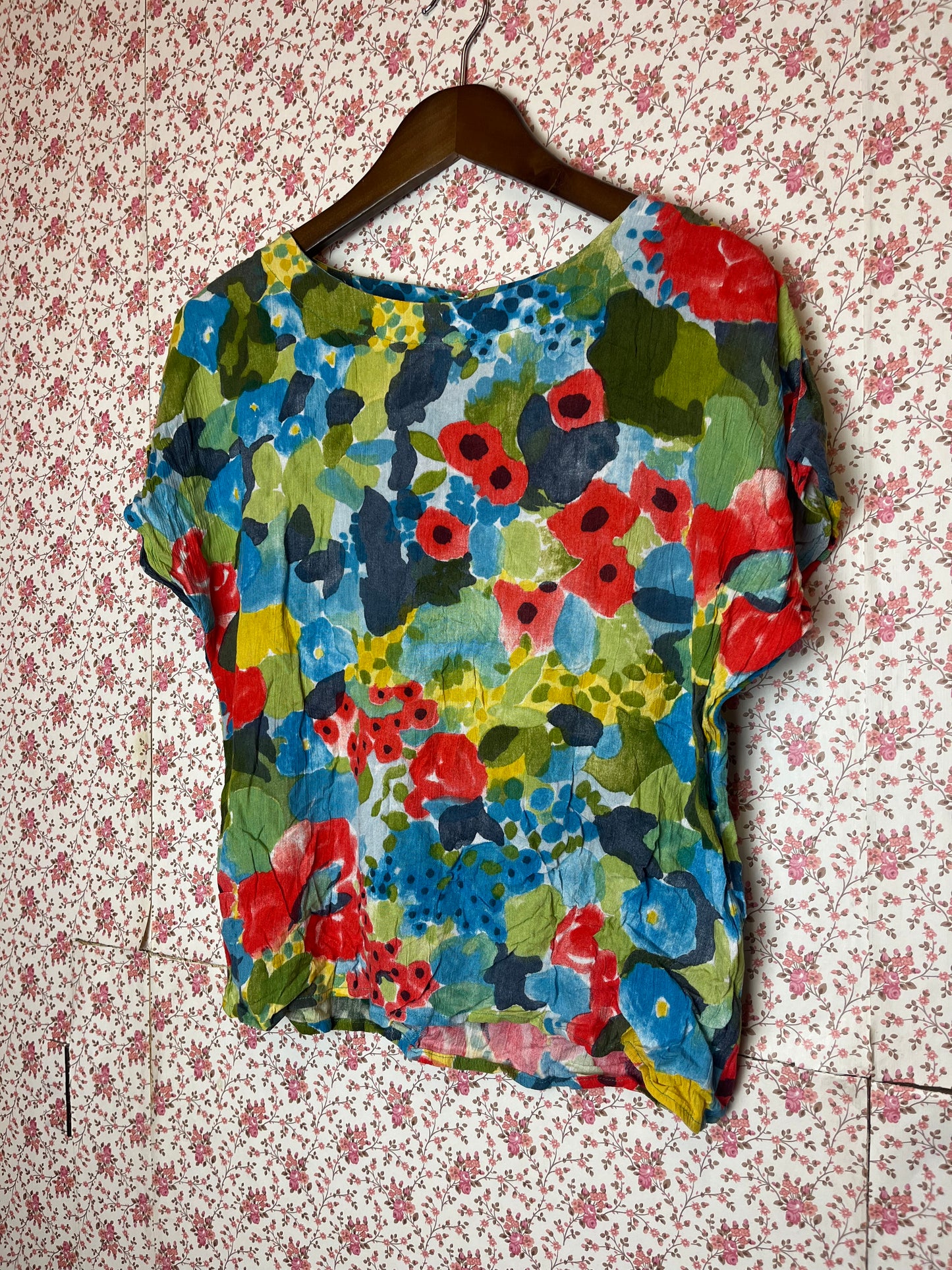 Vintage 1980s Painted Floral Pattern Tee
