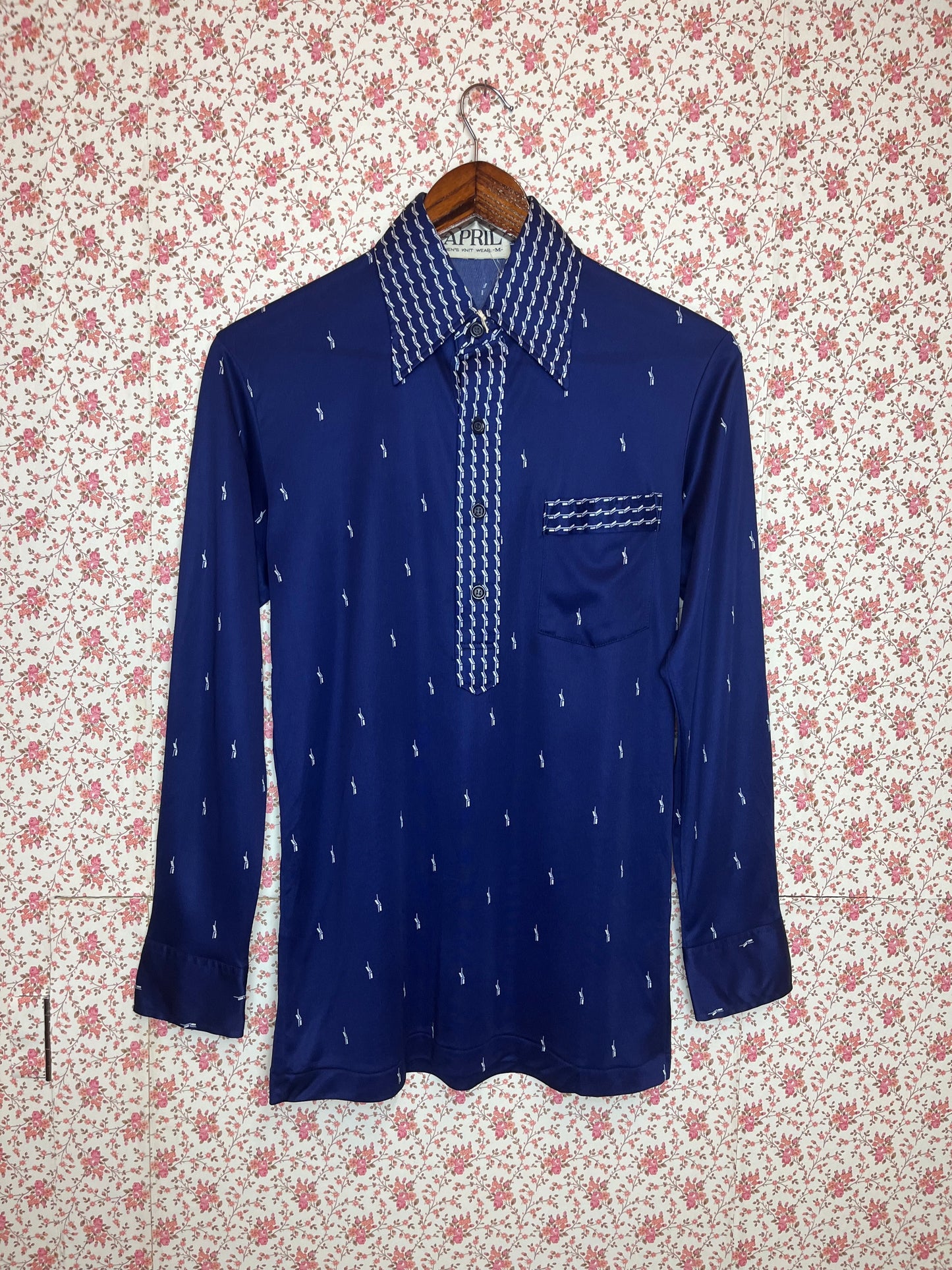 Vintage 1970s Japanese Dagger Collar Popover Shirt