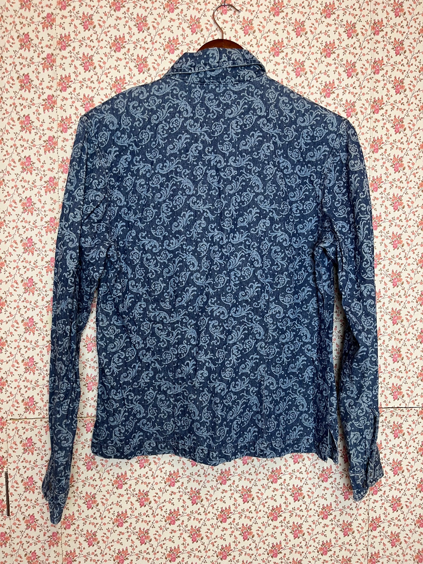 Vintage 1980s Denim Paisley Shirt