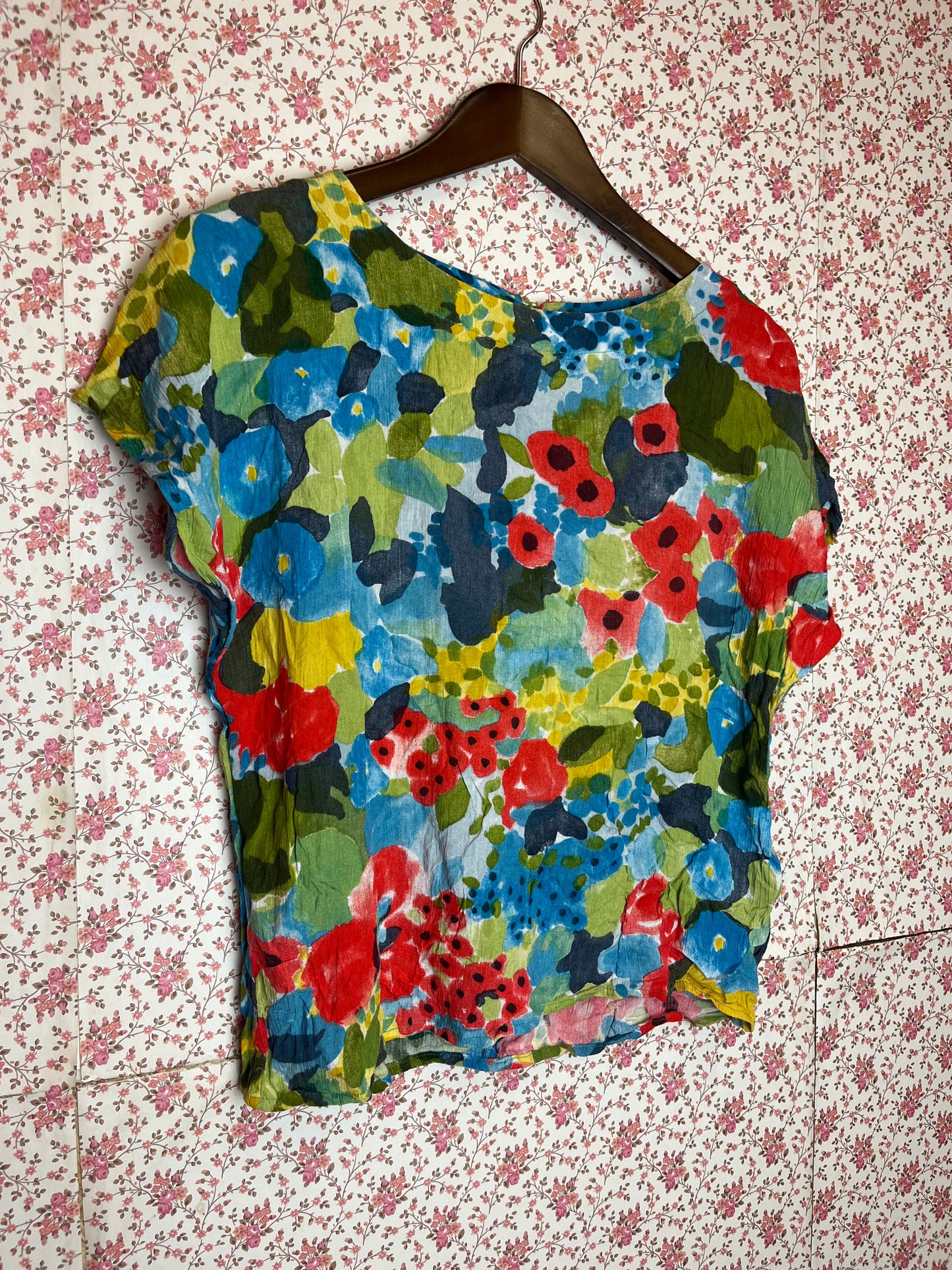 Vintage 1980s Painted Floral Pattern Tee