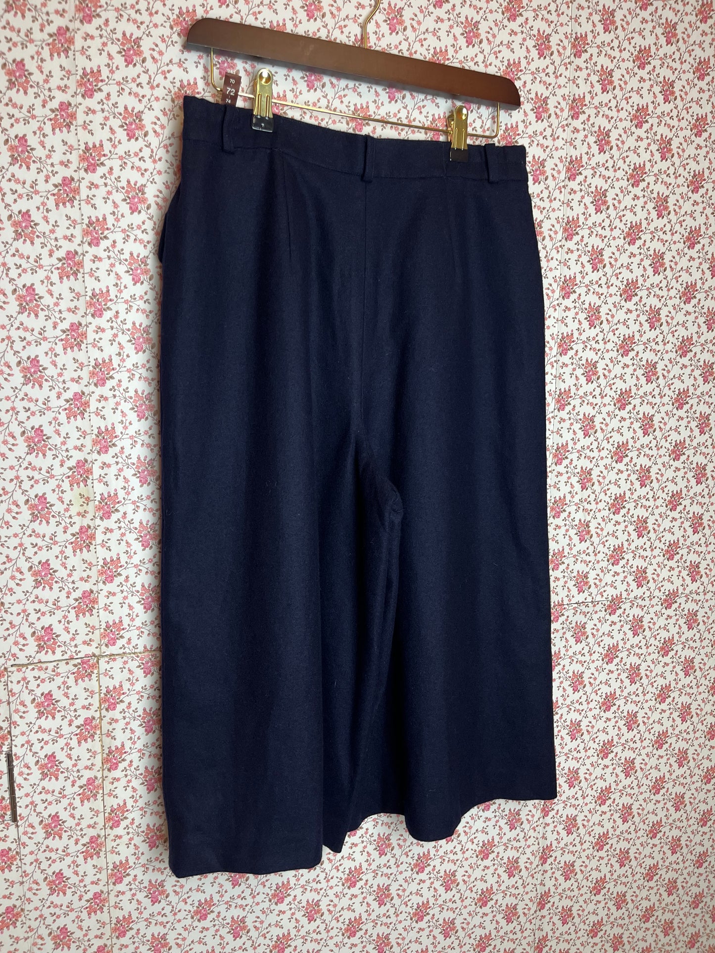 Vintage 1940s Navy Pure Wool Japanese Culottes