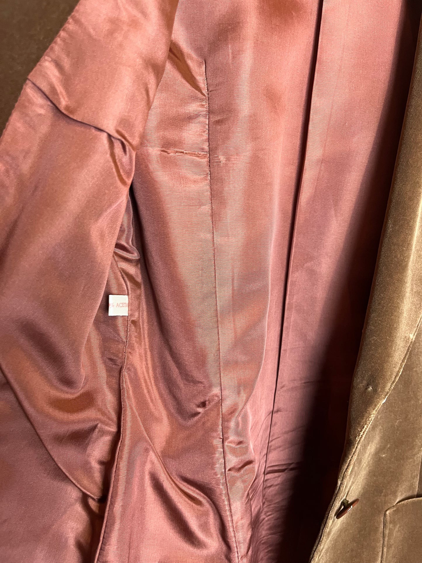 Vintage 1970s Brown Velvet Single Breasted Blazer