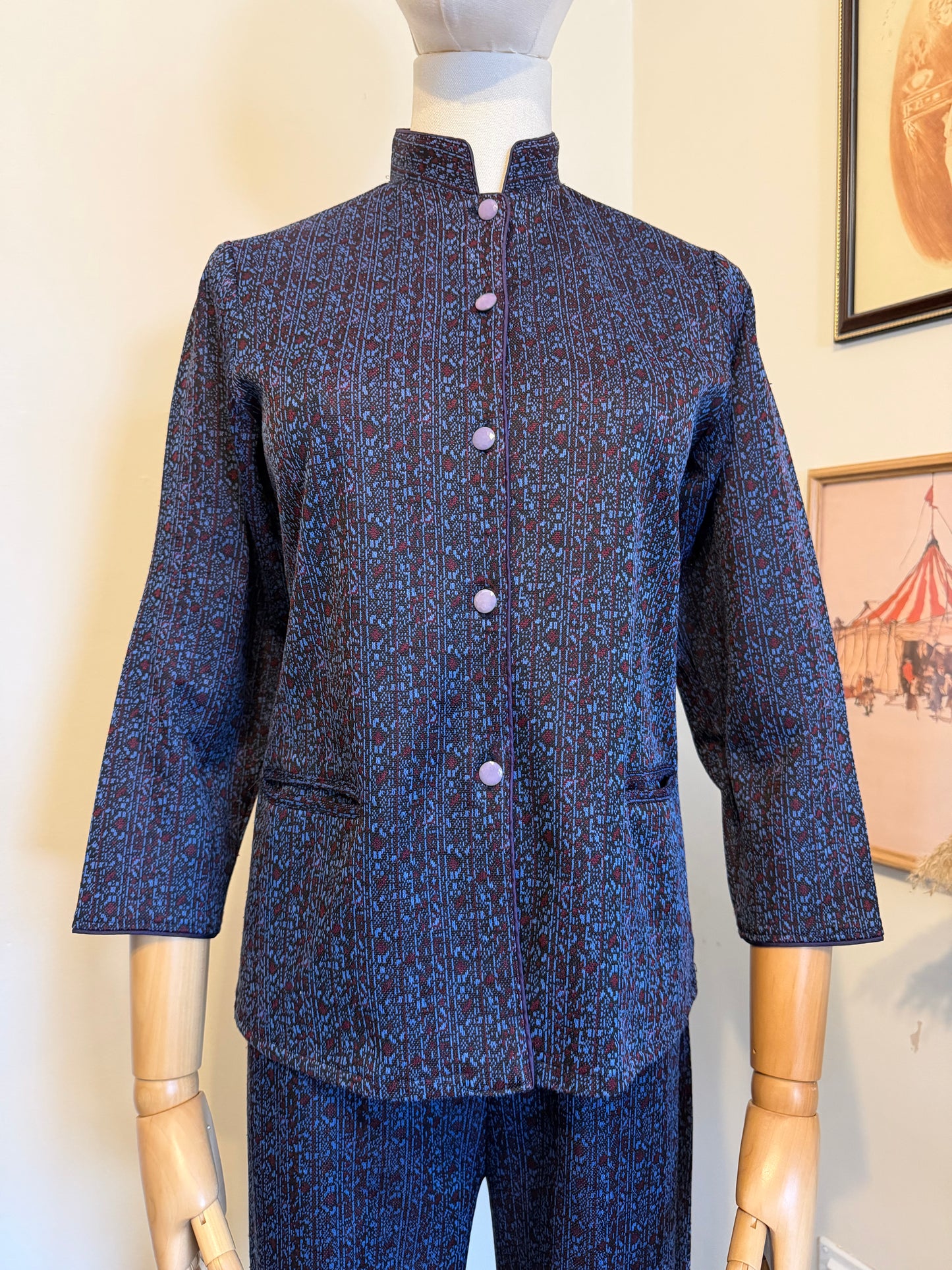Vintage 1960s Jacquard Shirt & Trouser Set