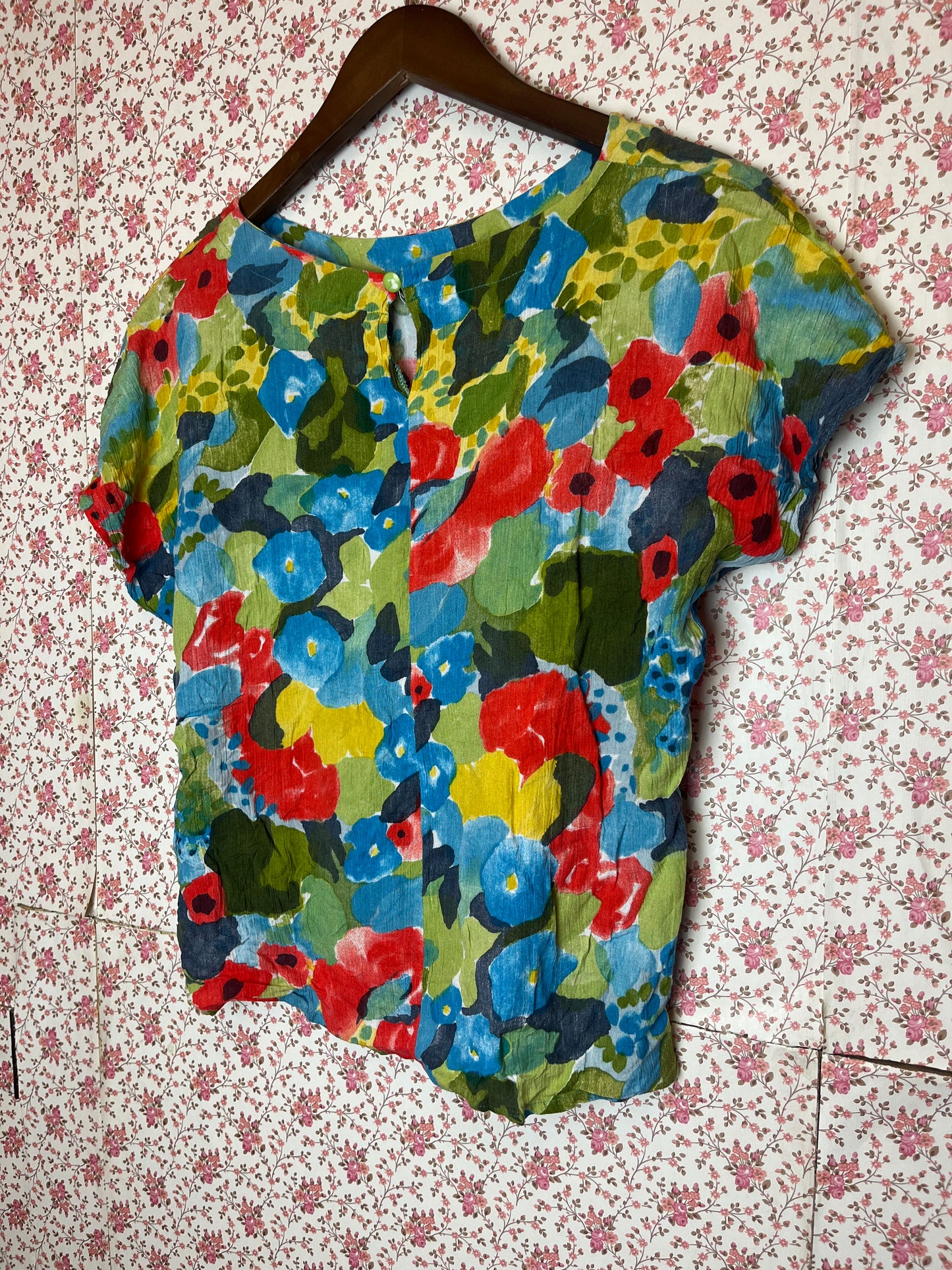 Vintage 1980s Painted Floral Pattern Tee