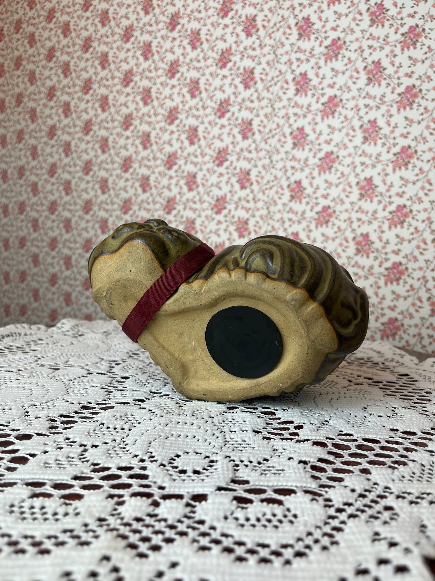 Vintage Earthenware Pottery Cat Moneybox