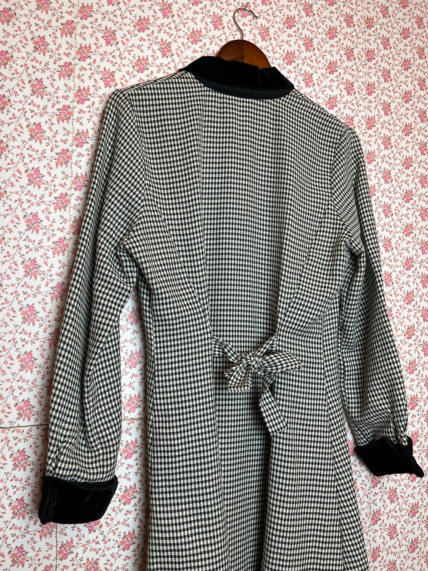Vintage 1960s Marnie West Black and White Checkered Dress Jacket