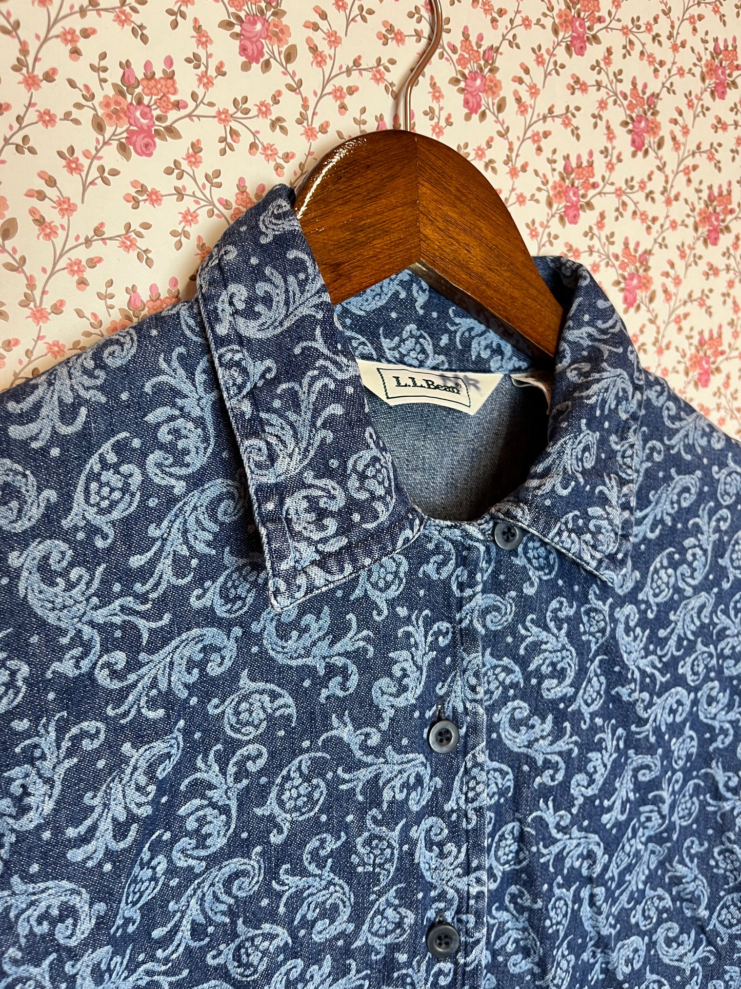 Vintage 1980s Denim Paisley Shirt