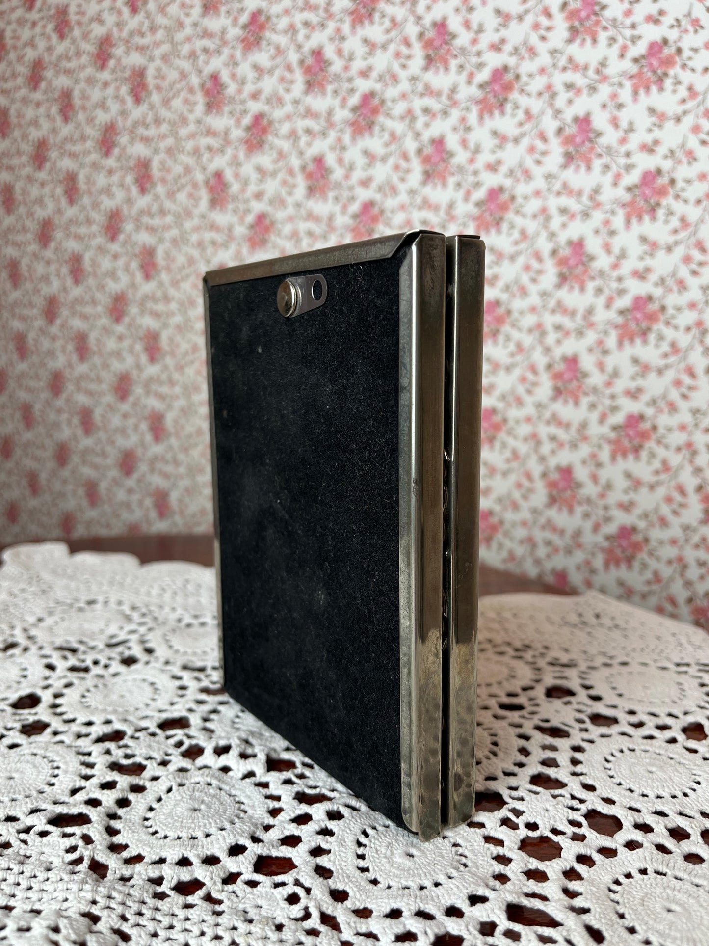 Vintage Silver Plated Double Folding Photo Frame