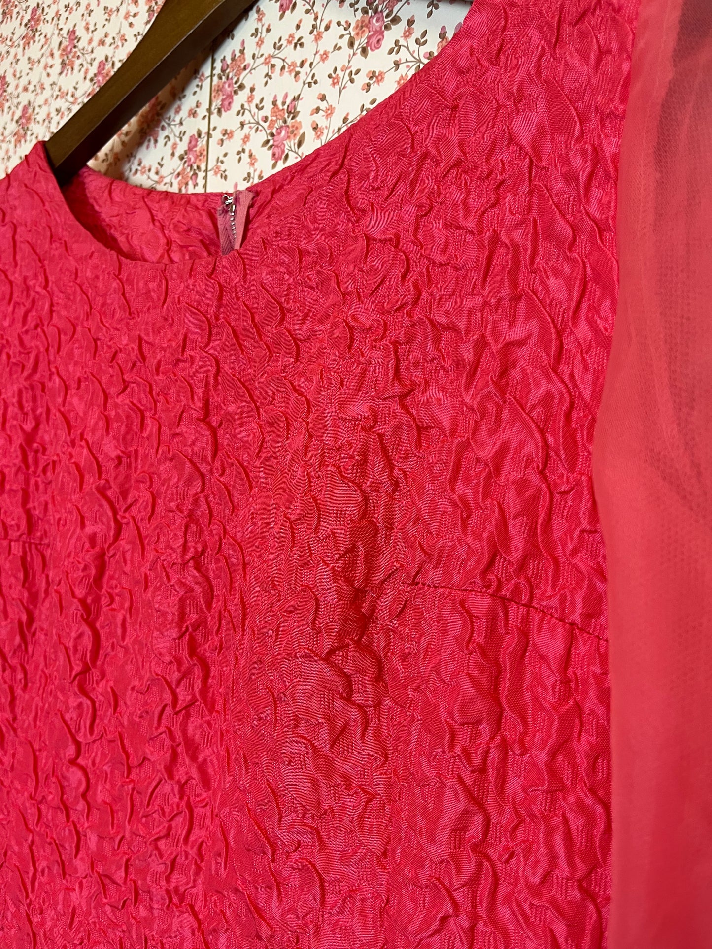Vintage 1960s Handmade Textured Wiggle Dress