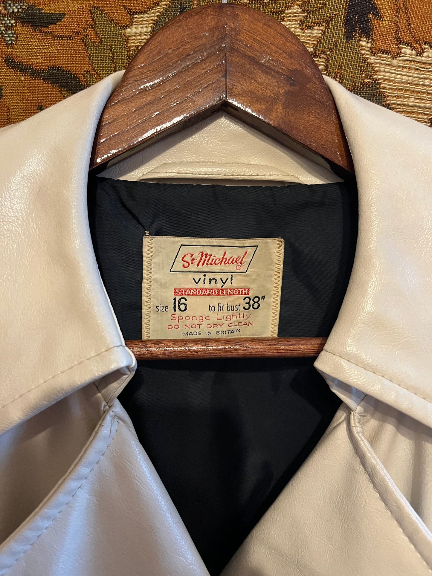 Vintage 1960s White Vinyl Double Breasted Coat