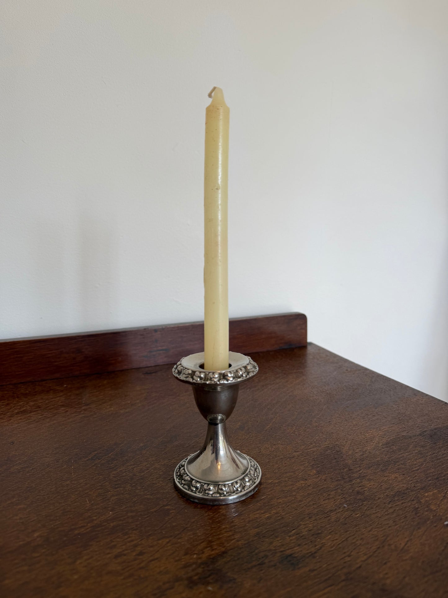 Vintage 1960s Silver-Plated Candlestick