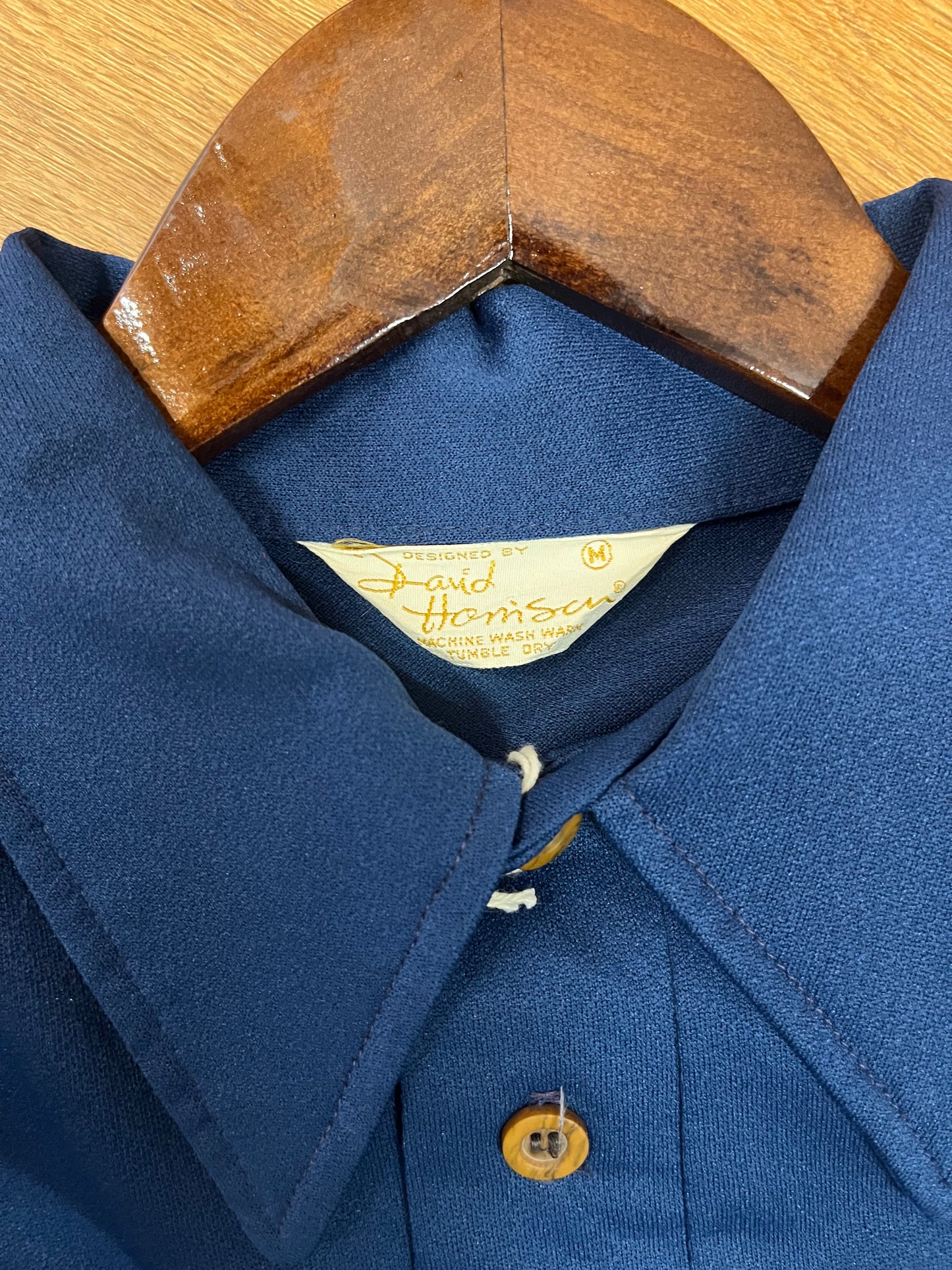 Vintage 1970s Navy Blue Popover Shirt