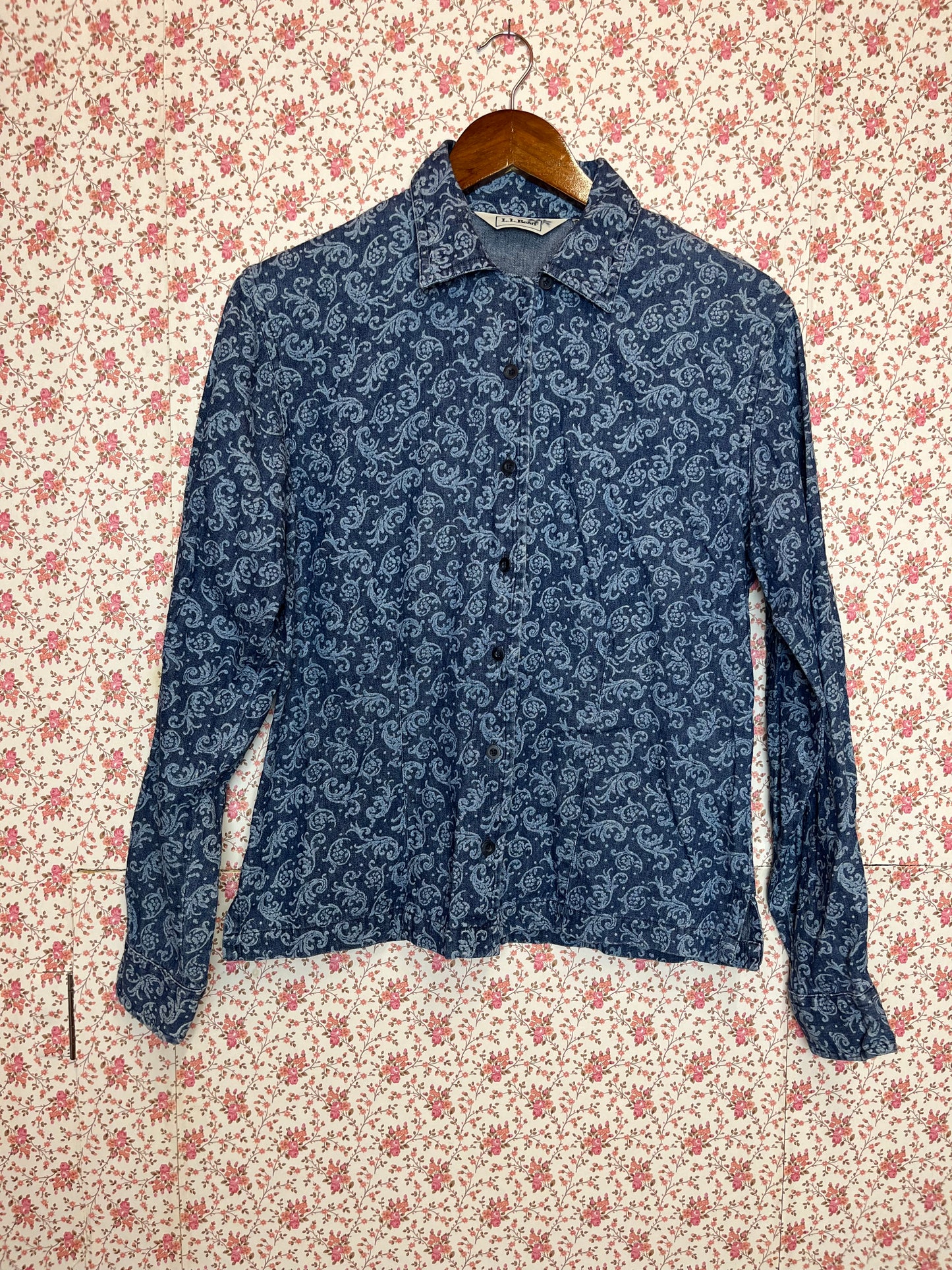 Vintage 1980s Denim Paisley Shirt