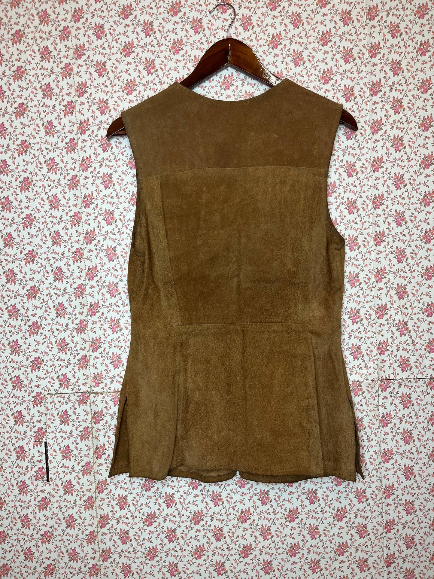 Vintage Deerskin Tan Suede Zip Up Waistcoat
