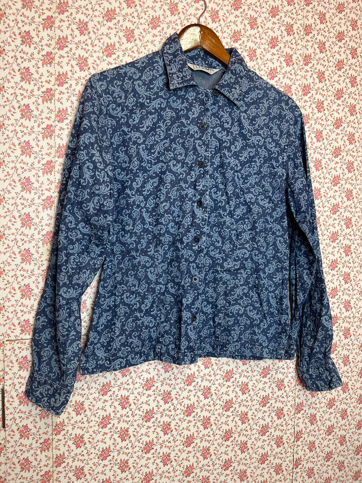 Vintage 1980s Denim Paisley Shirt