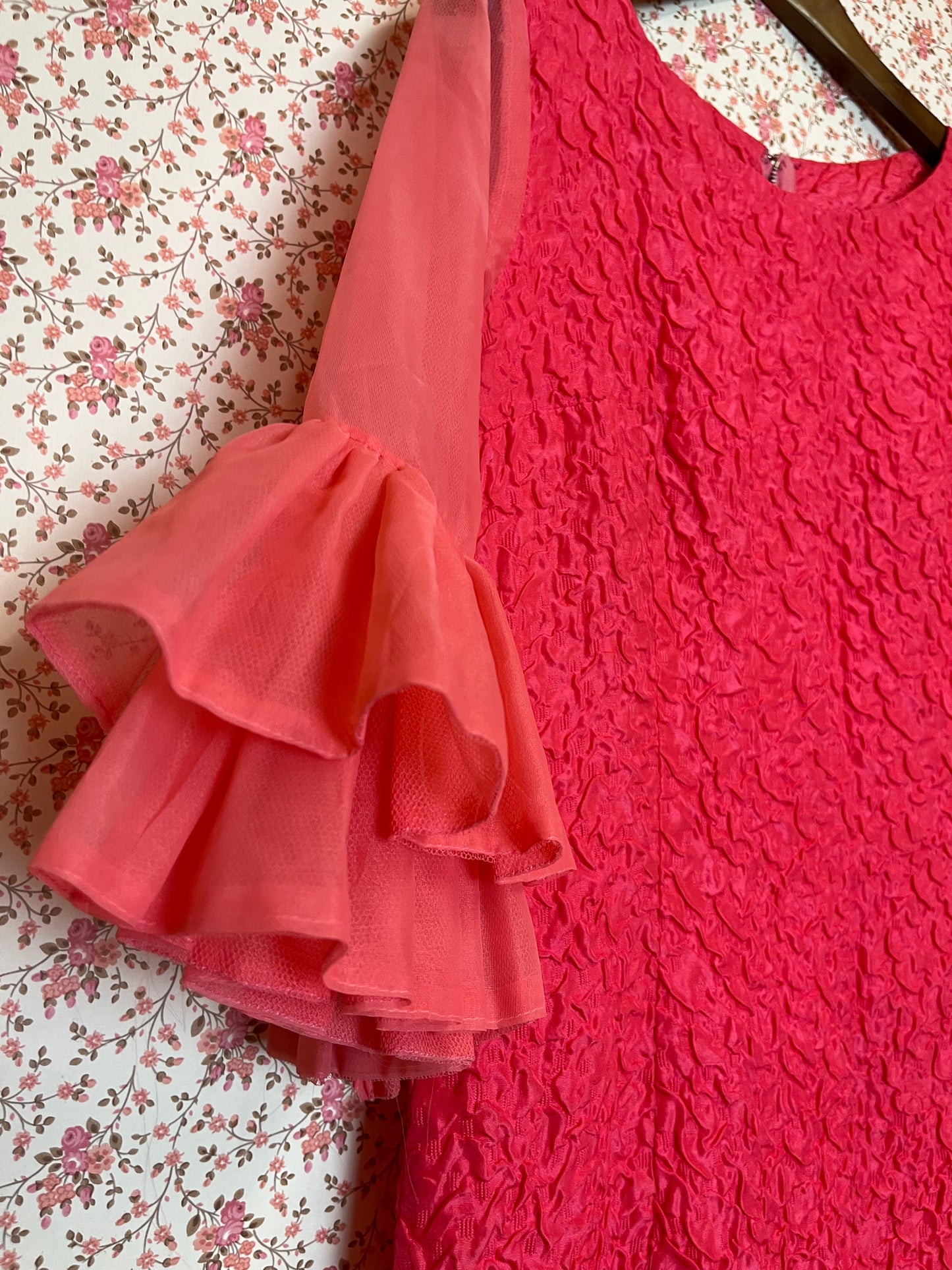 Vintage 1960s Handmade Textured Wiggle Dress