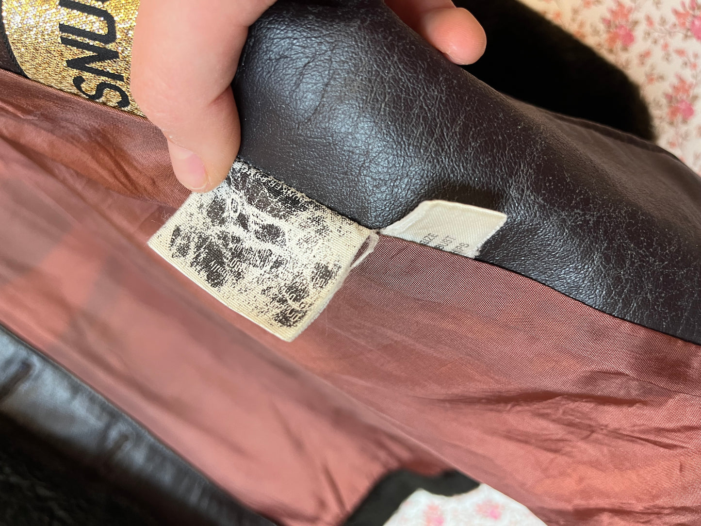 Vintage 1970s Faux Leather & Fur Belted Jacket