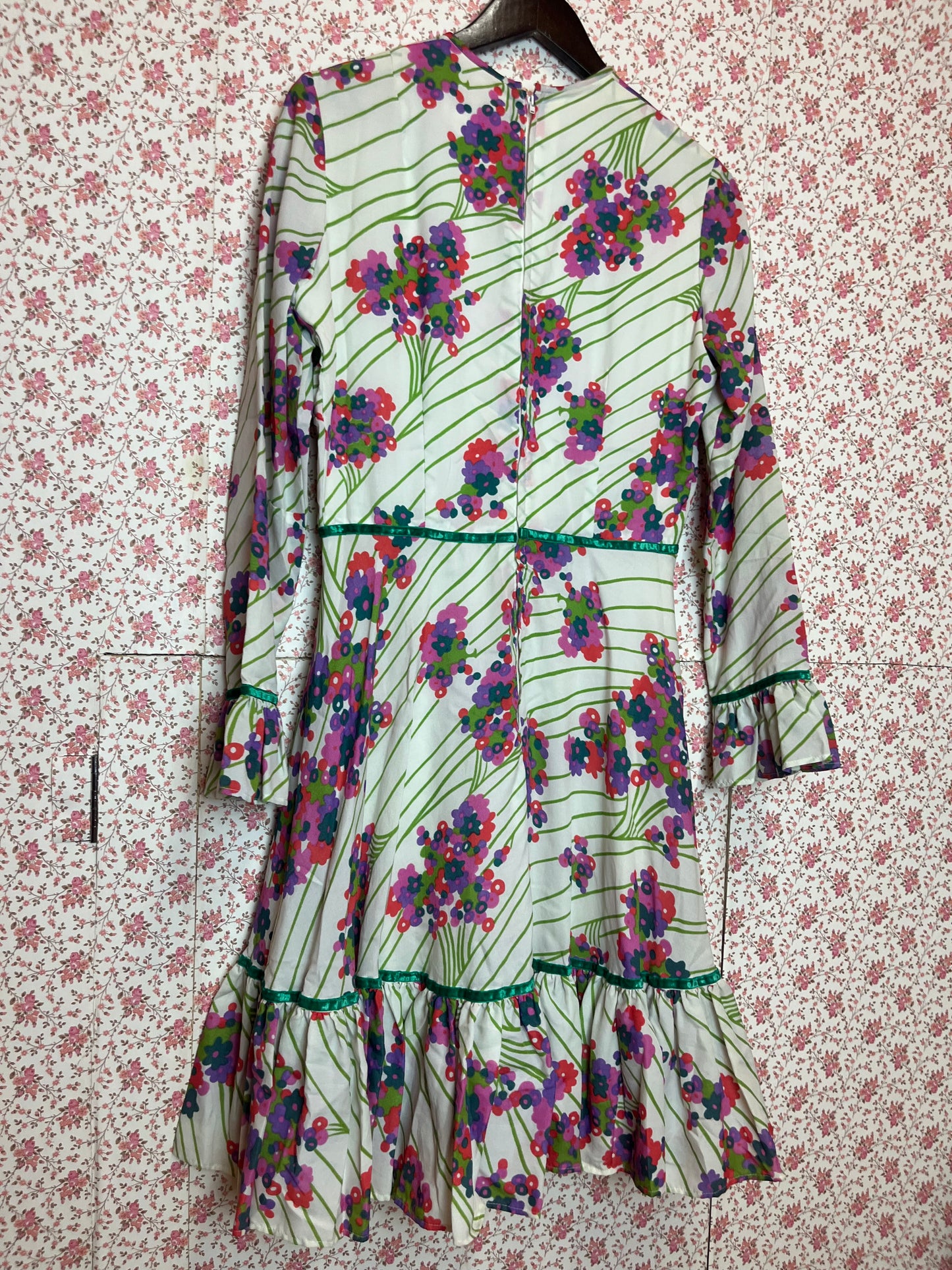 Vintage 1970s Selfridges Long Sleeve Fit & Flare Mini Dress