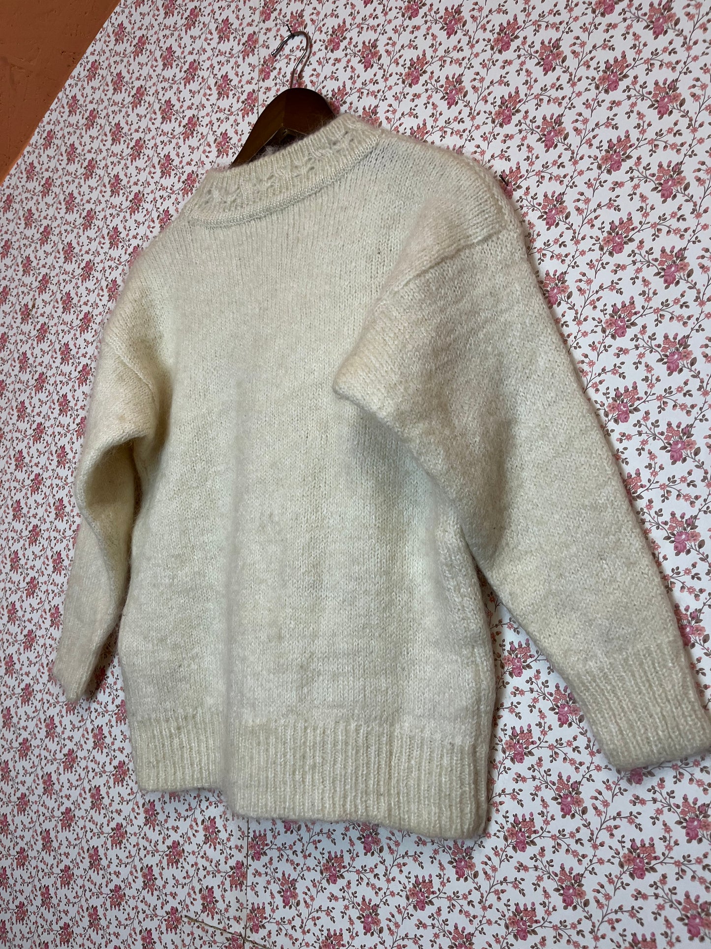 Vintage 1960s Hand Knitted Wool Blend Jumper