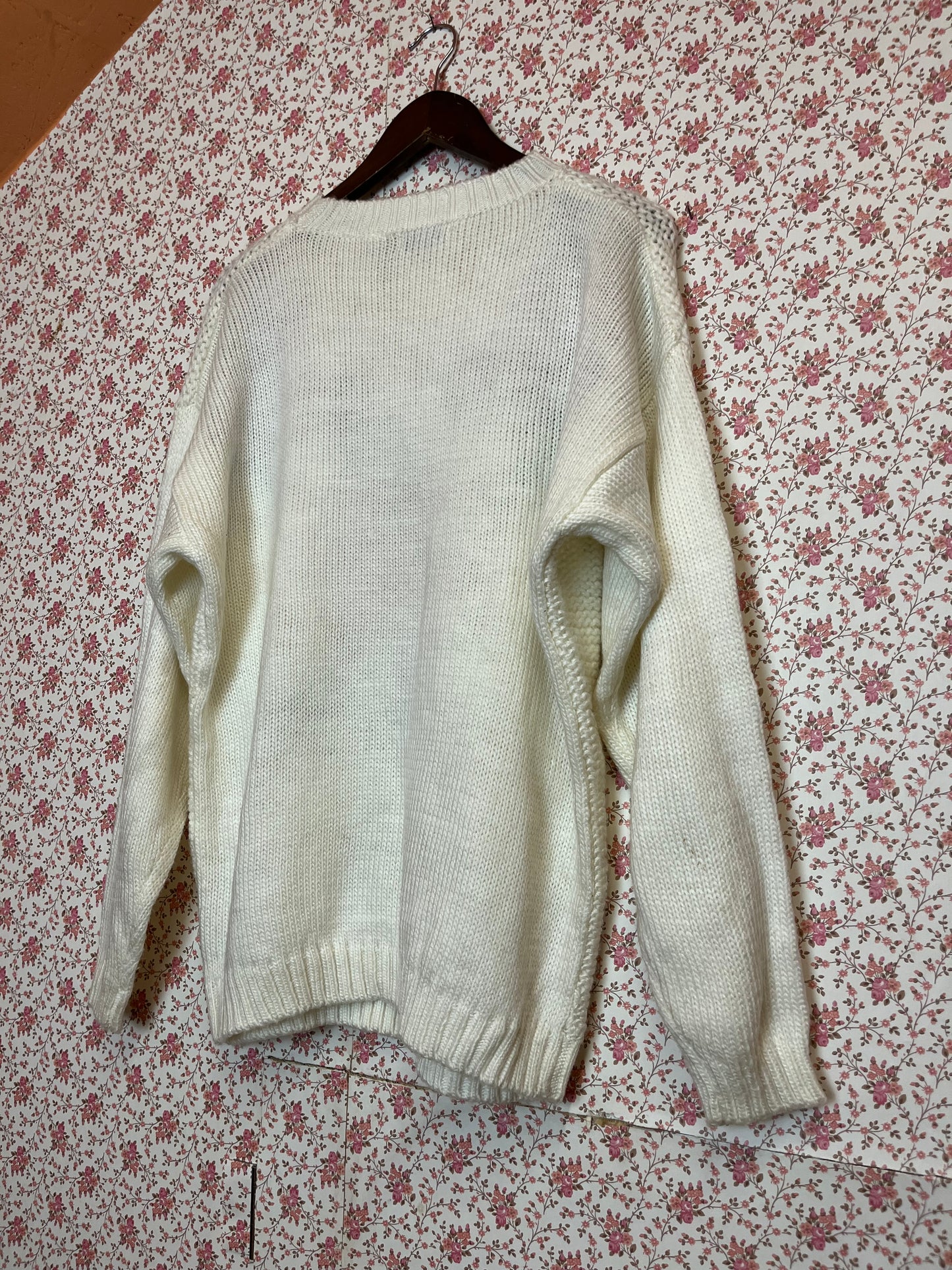 Vintage 1980s Floral Knit Jumper