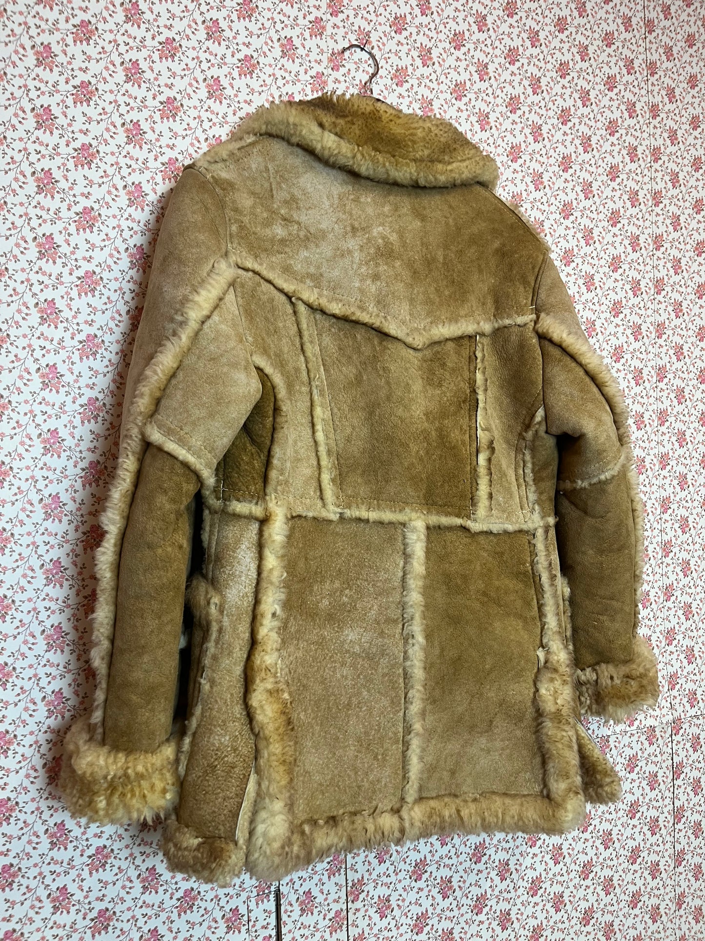 Vintage 1970s Sheepskin Suede Coat