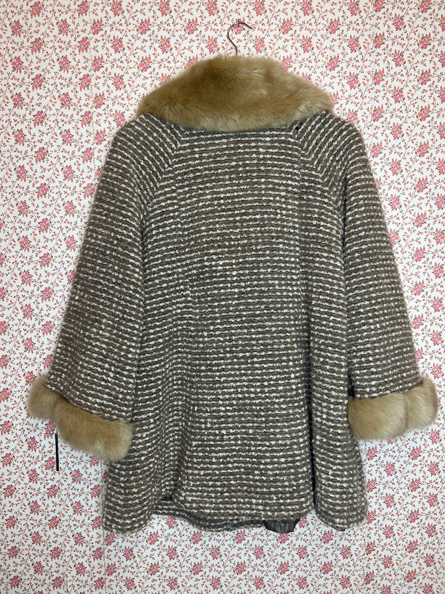 Vintage 1960s Mohair Blend Boucle Swing Coat