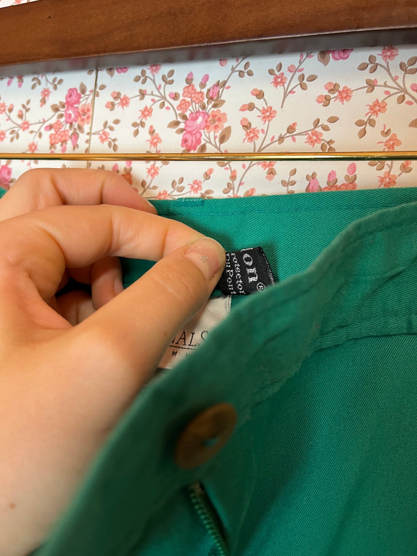 Vintage 1980s Jade Green Tapered Elasticated Trousers