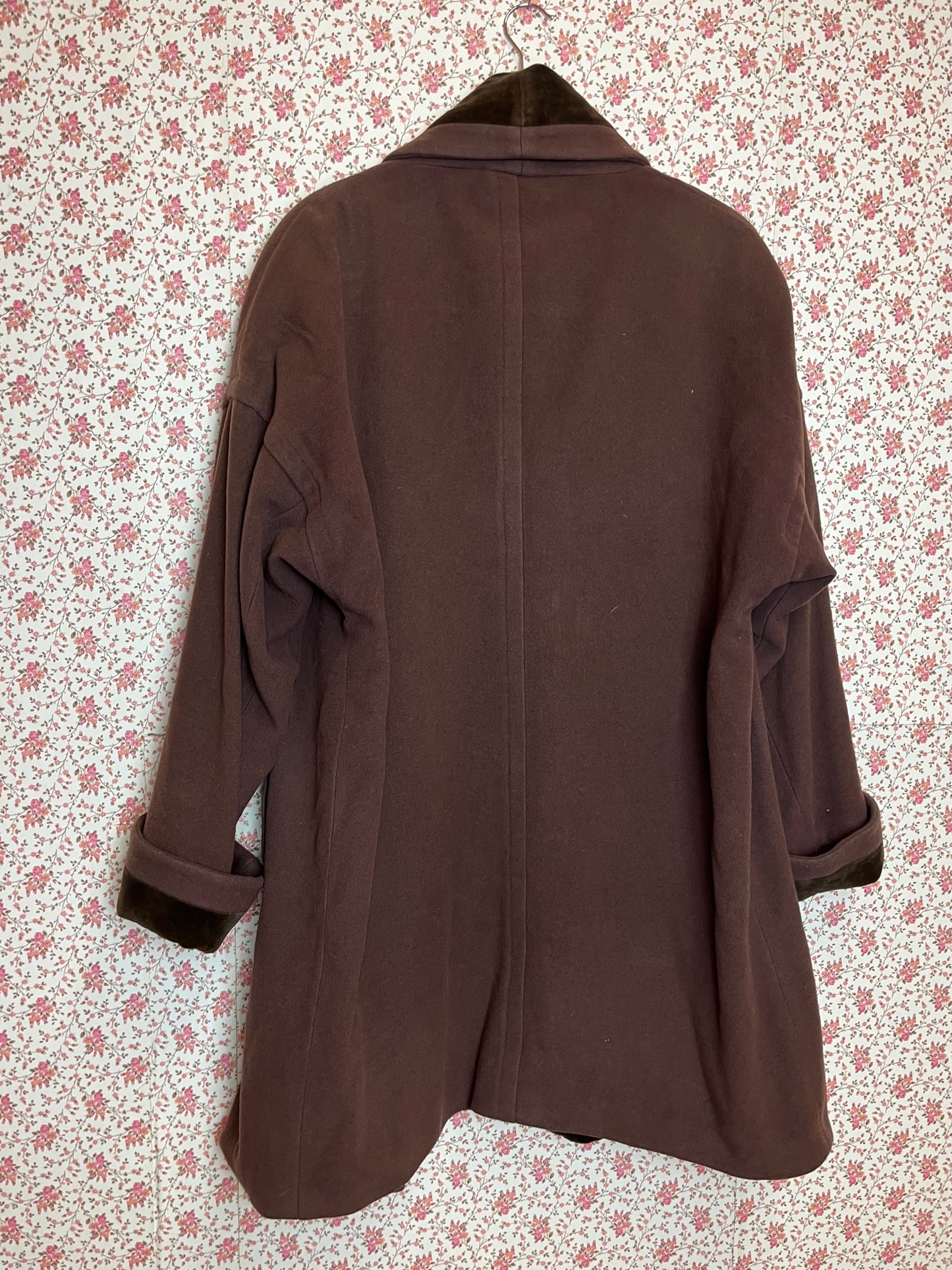 Vintage 1980s Nuage Brown Cashmere Wool Blend Over Coat