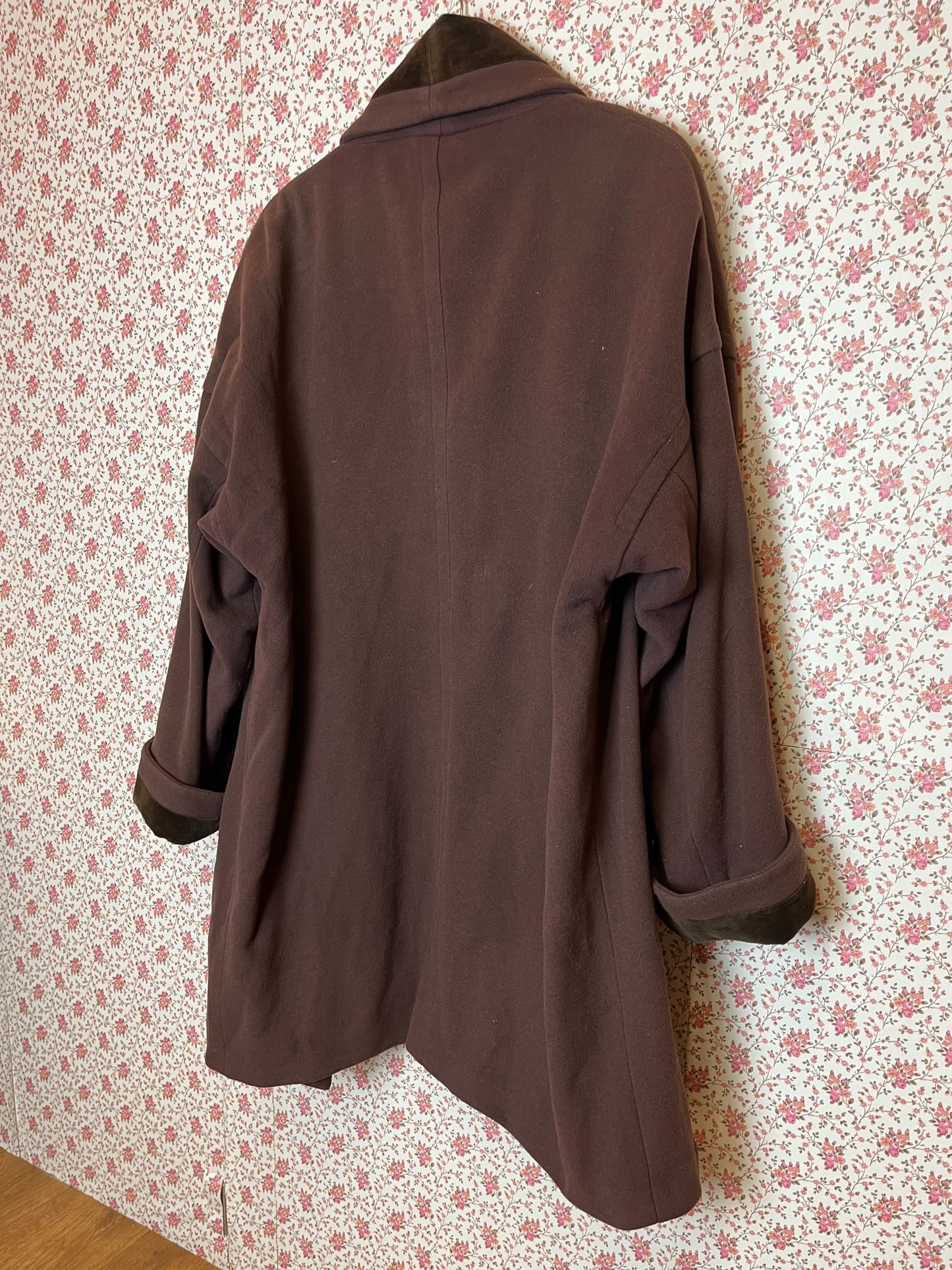 Vintage 1980s Nuage Brown Cashmere Wool Blend Over Coat