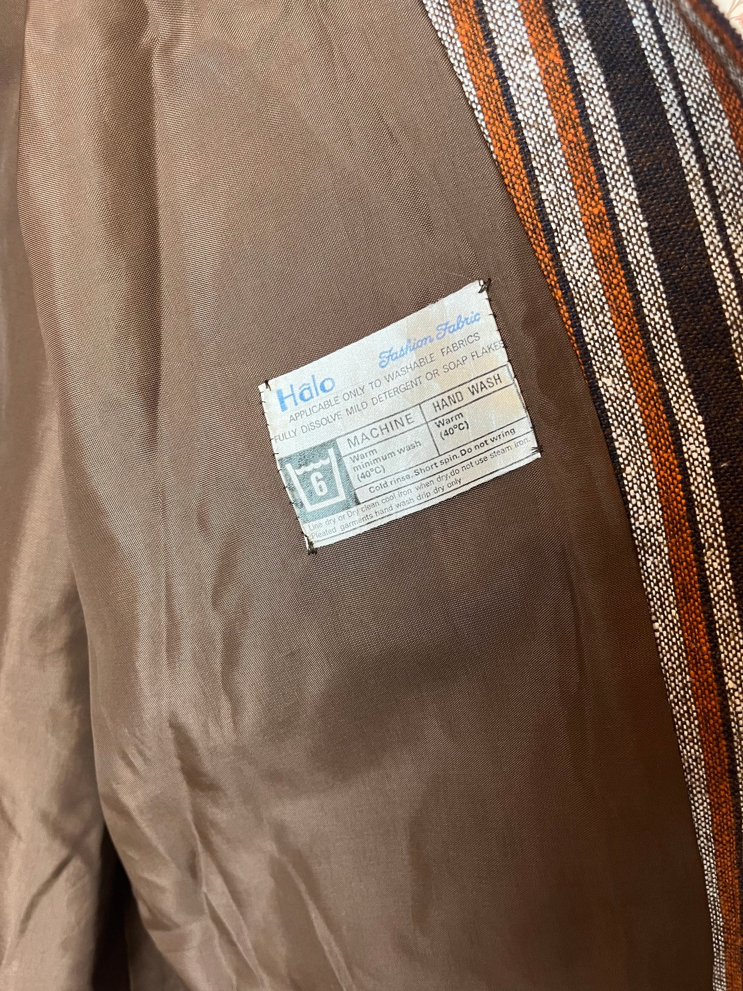 Vintage 1970s Woven Multi Brown Stripe Shirt Jacket