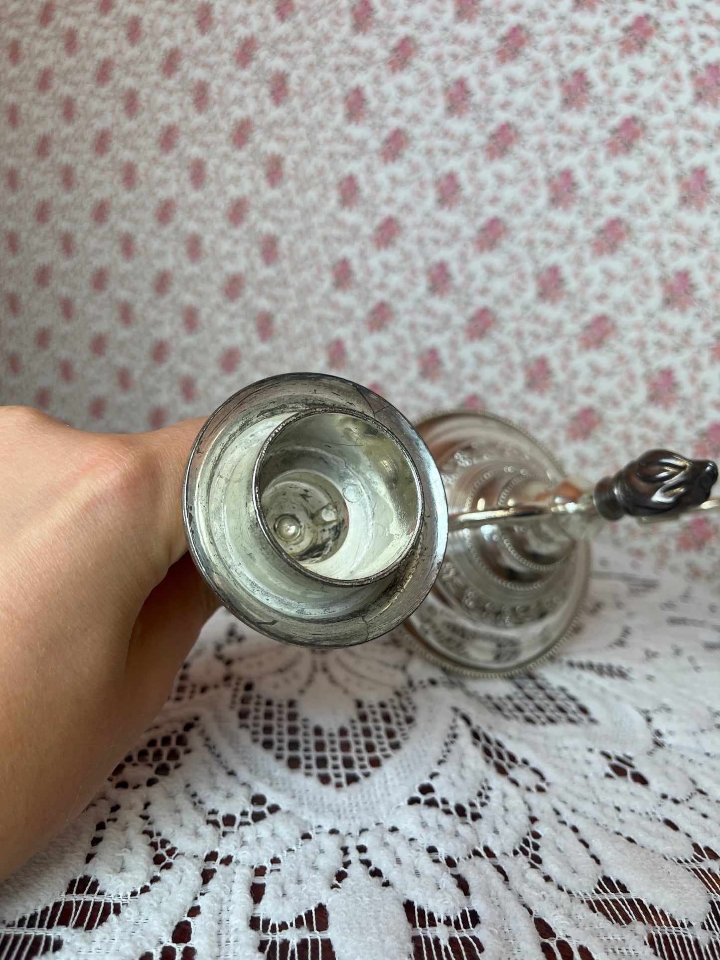 Vintage Zinc Silver Plated 2 Arm Candelabra