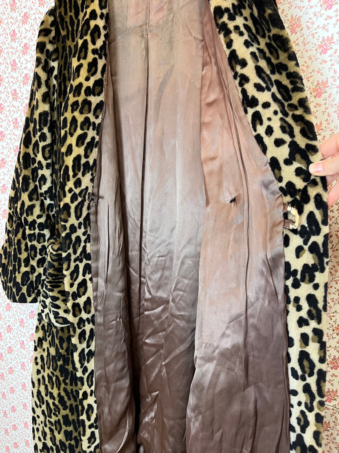 Vintage 1950s Leopard Print Princess Coat
