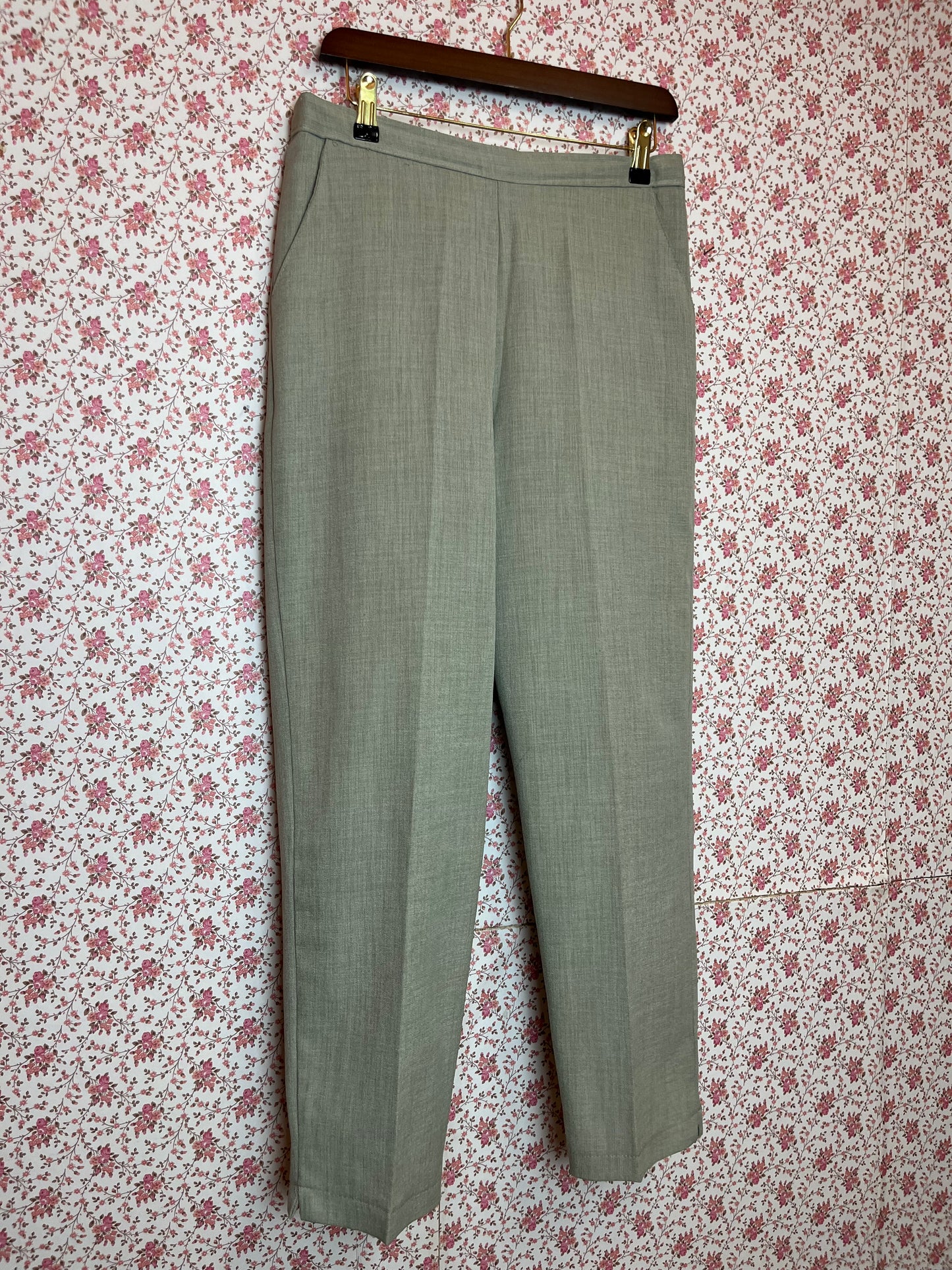 Vintage 1980s Pale Green Cigarette Trousers