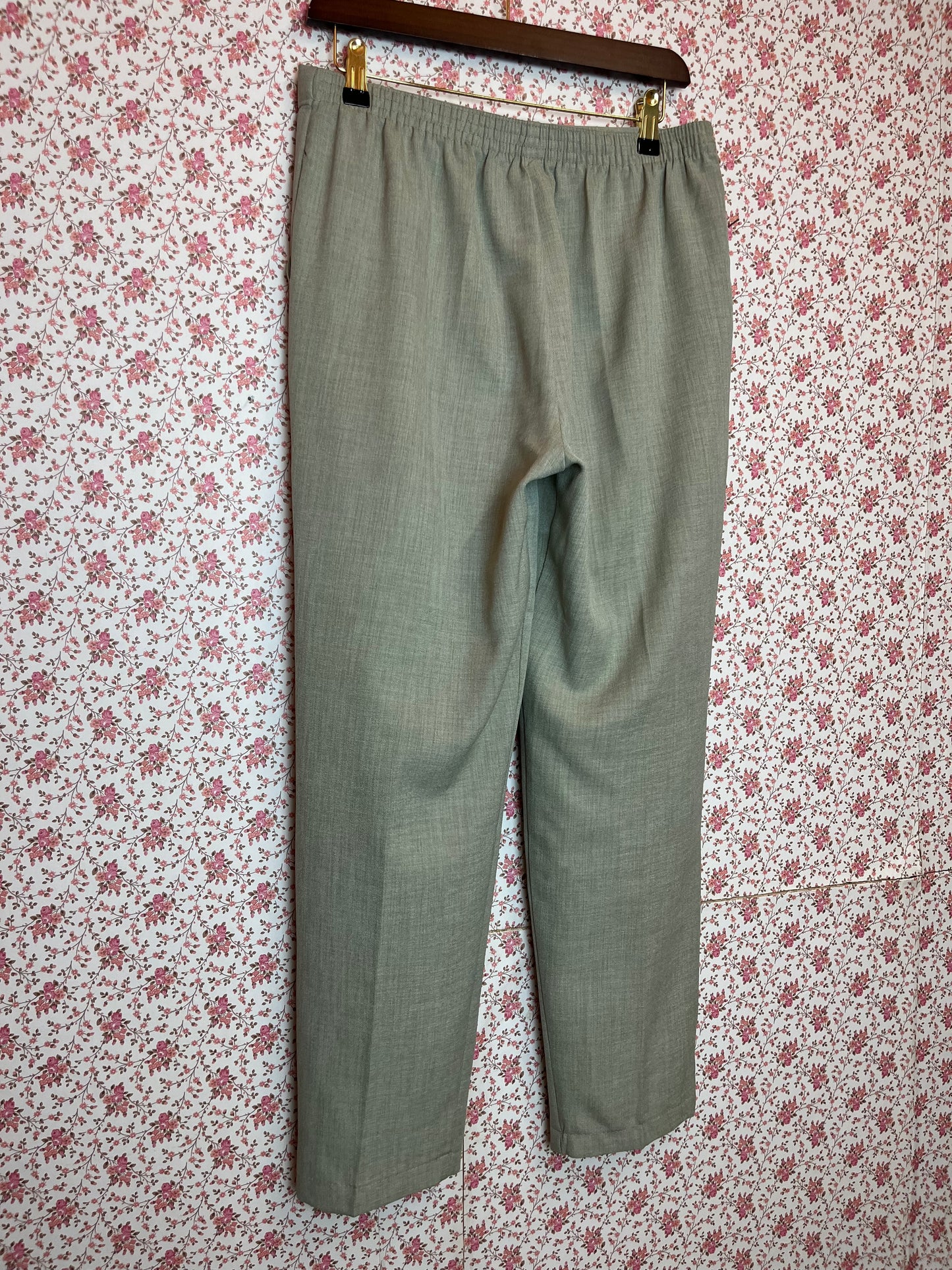 Vintage 1980s Pale Green Cigarette Trousers