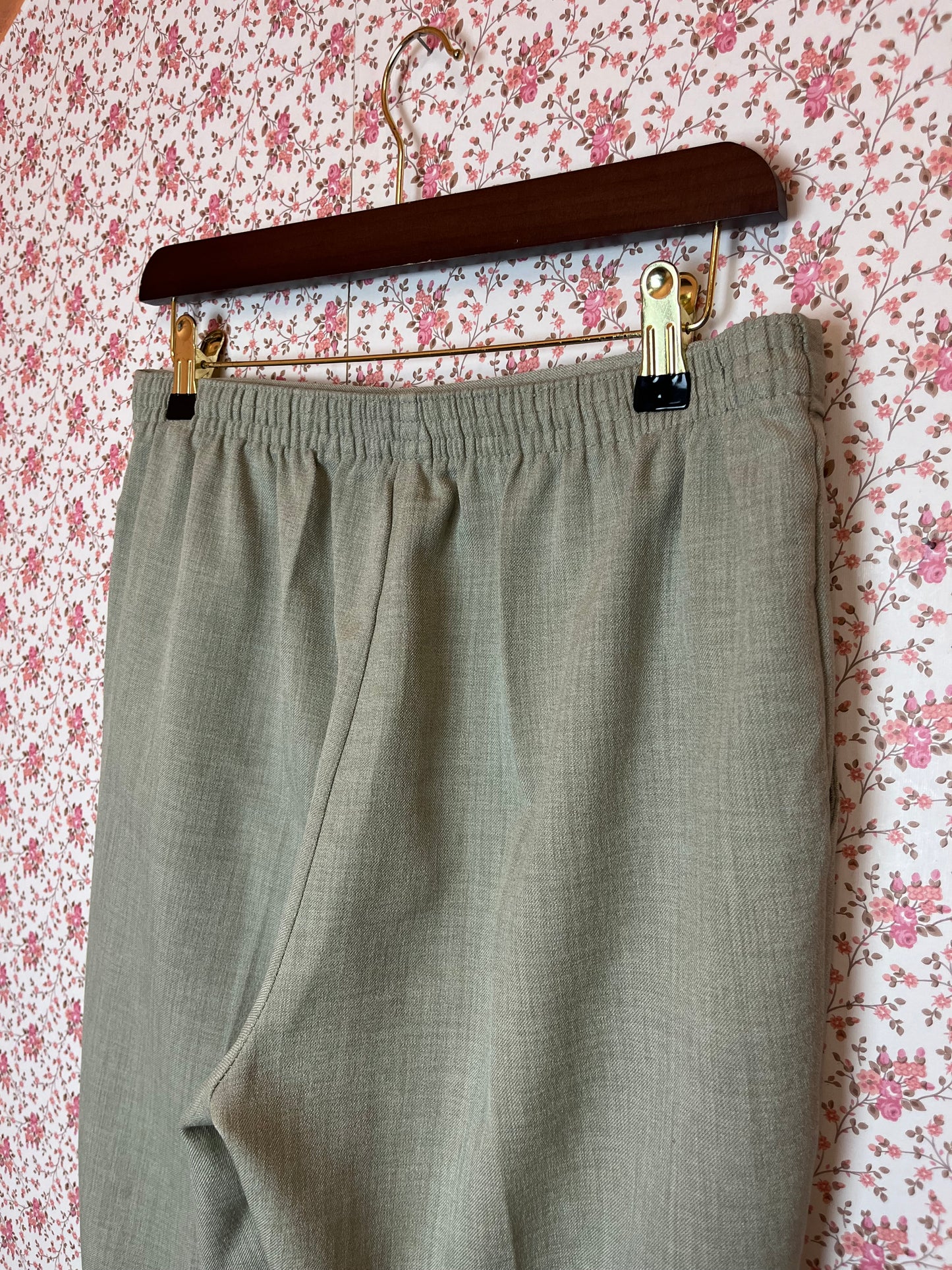 Vintage 1980s Pale Green Cigarette Trousers
