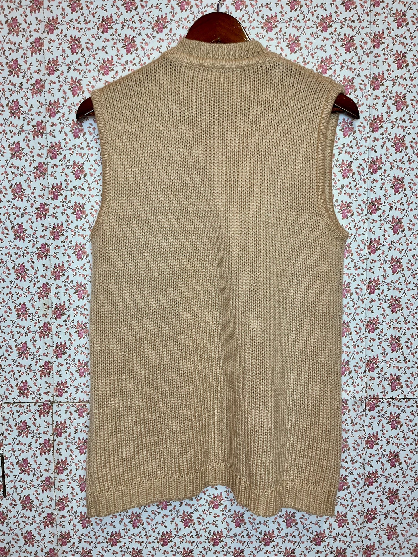 Vintage 1970s Hand Made Cable Knit Waistcoat