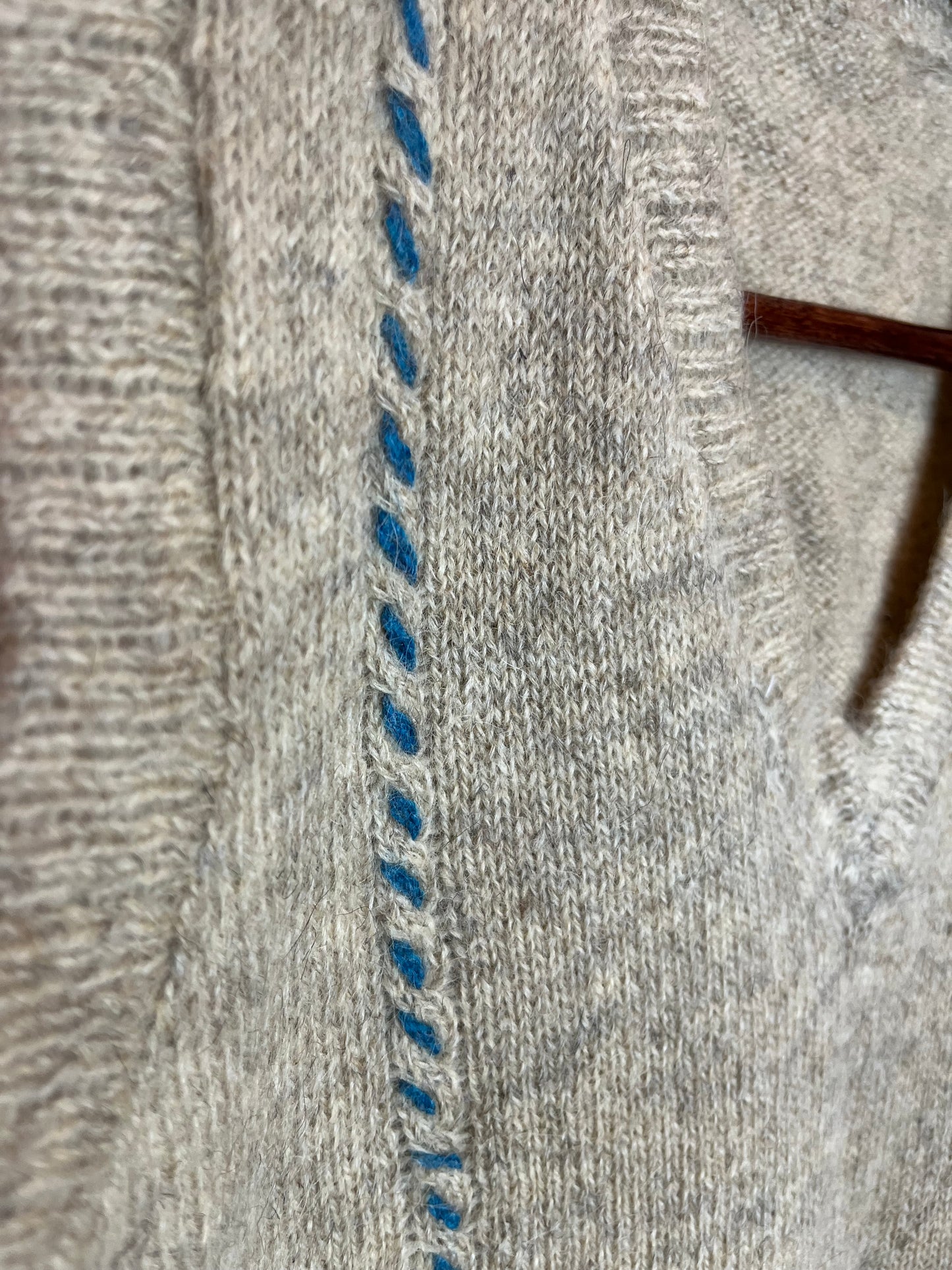 Vintage Hand Made Wool V Neck Waistcoat