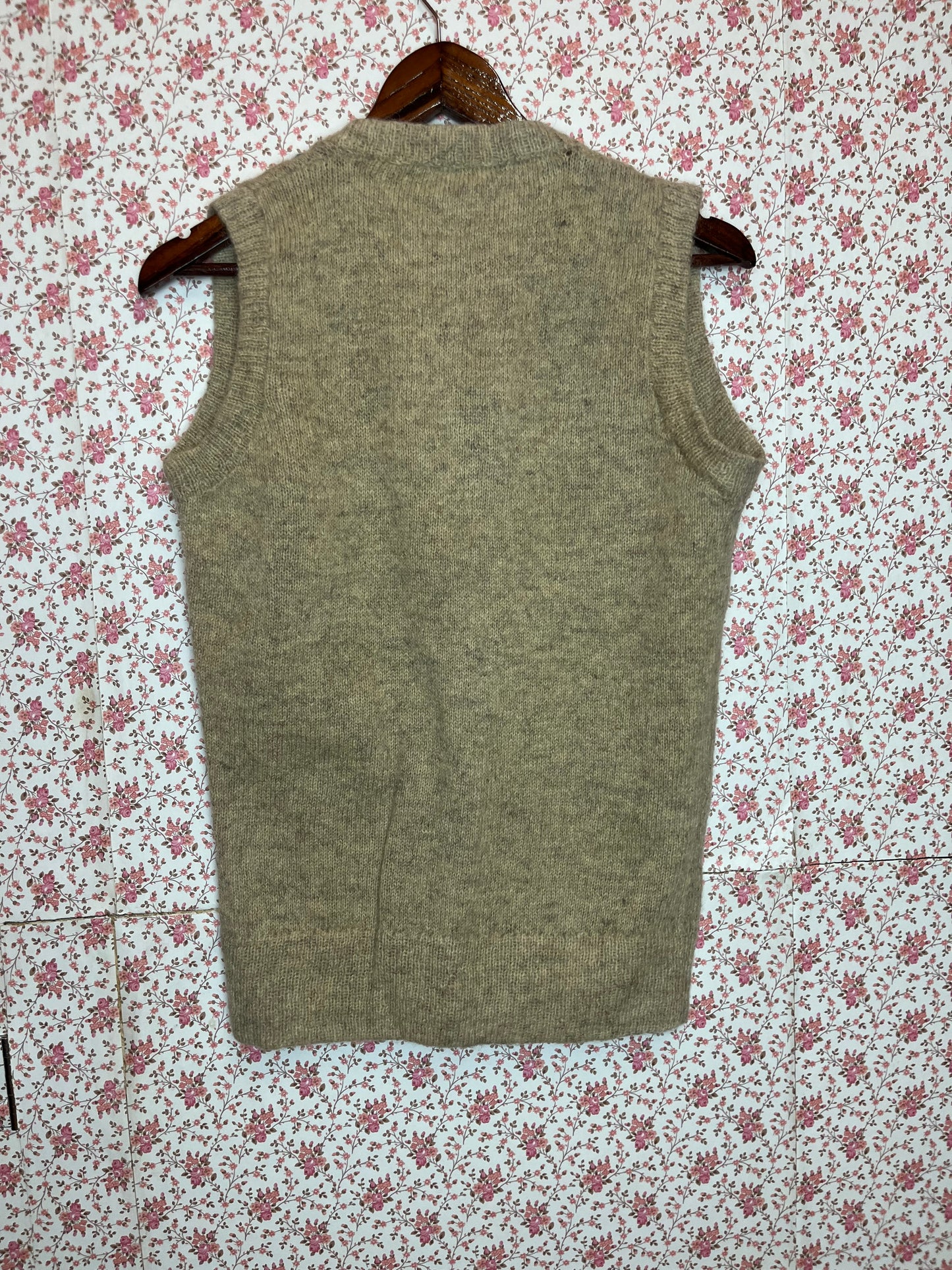 Vintage Hand Made Wool V Neck Waistcoat