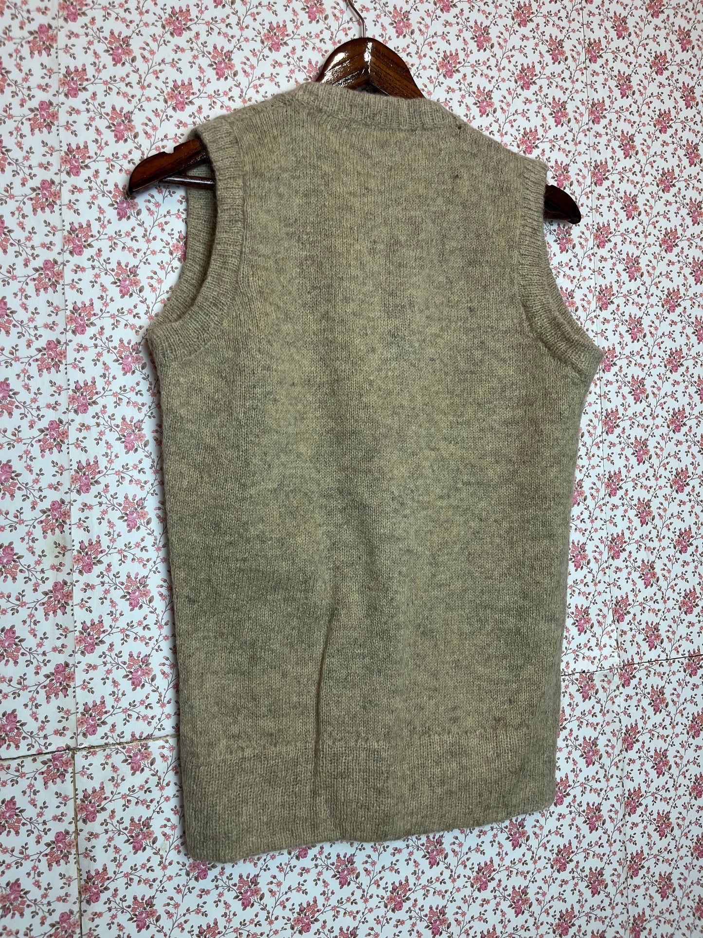 Vintage Hand Made Wool V Neck Waistcoat