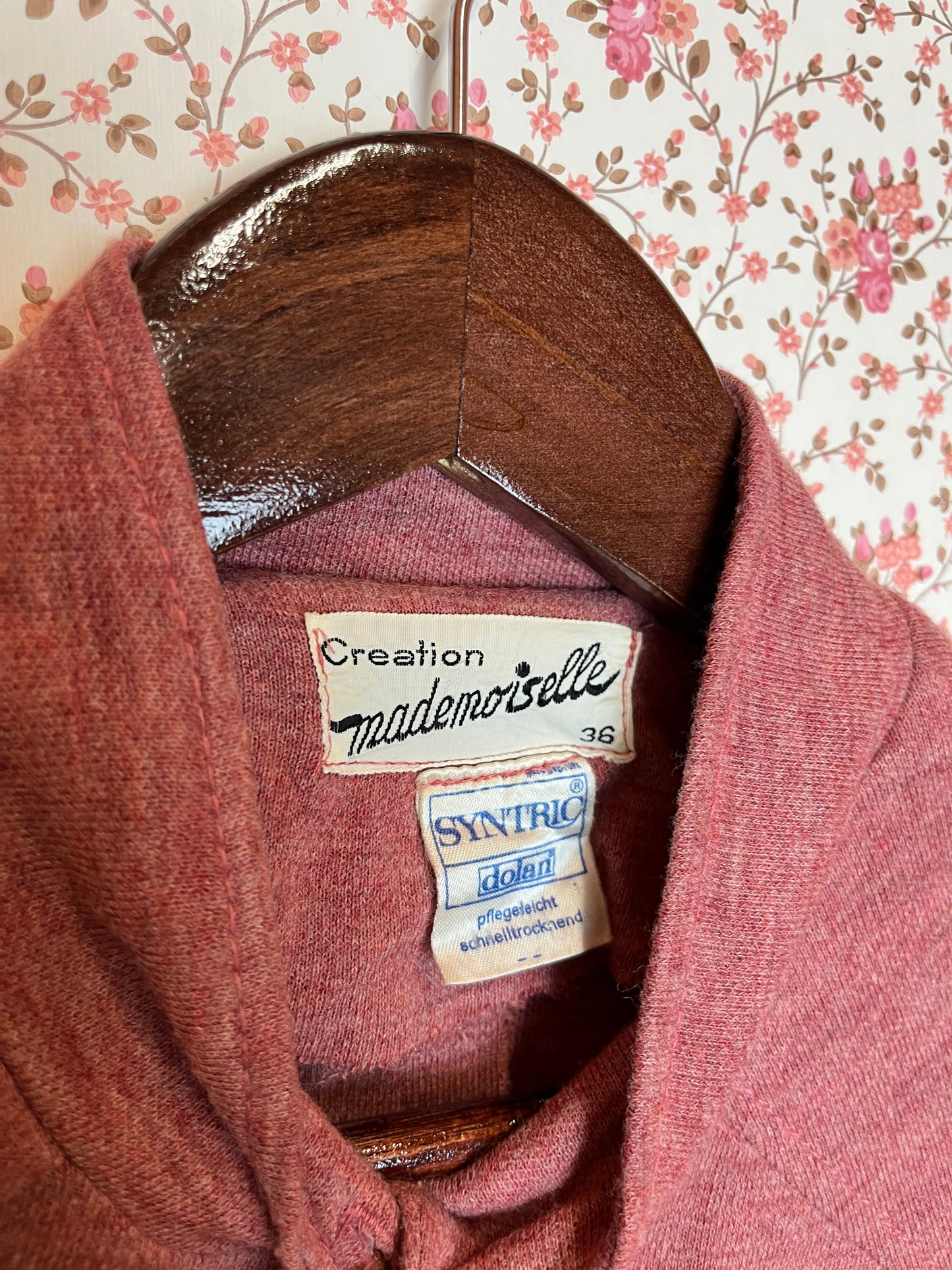 Vintage 1960s Red Marl Jersey T-Shirt Dress with Buttons