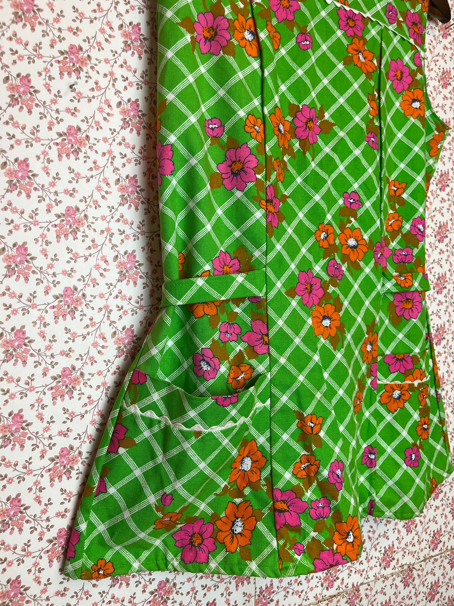 Vintage 1960s Lime Green Cotton Tunic Top