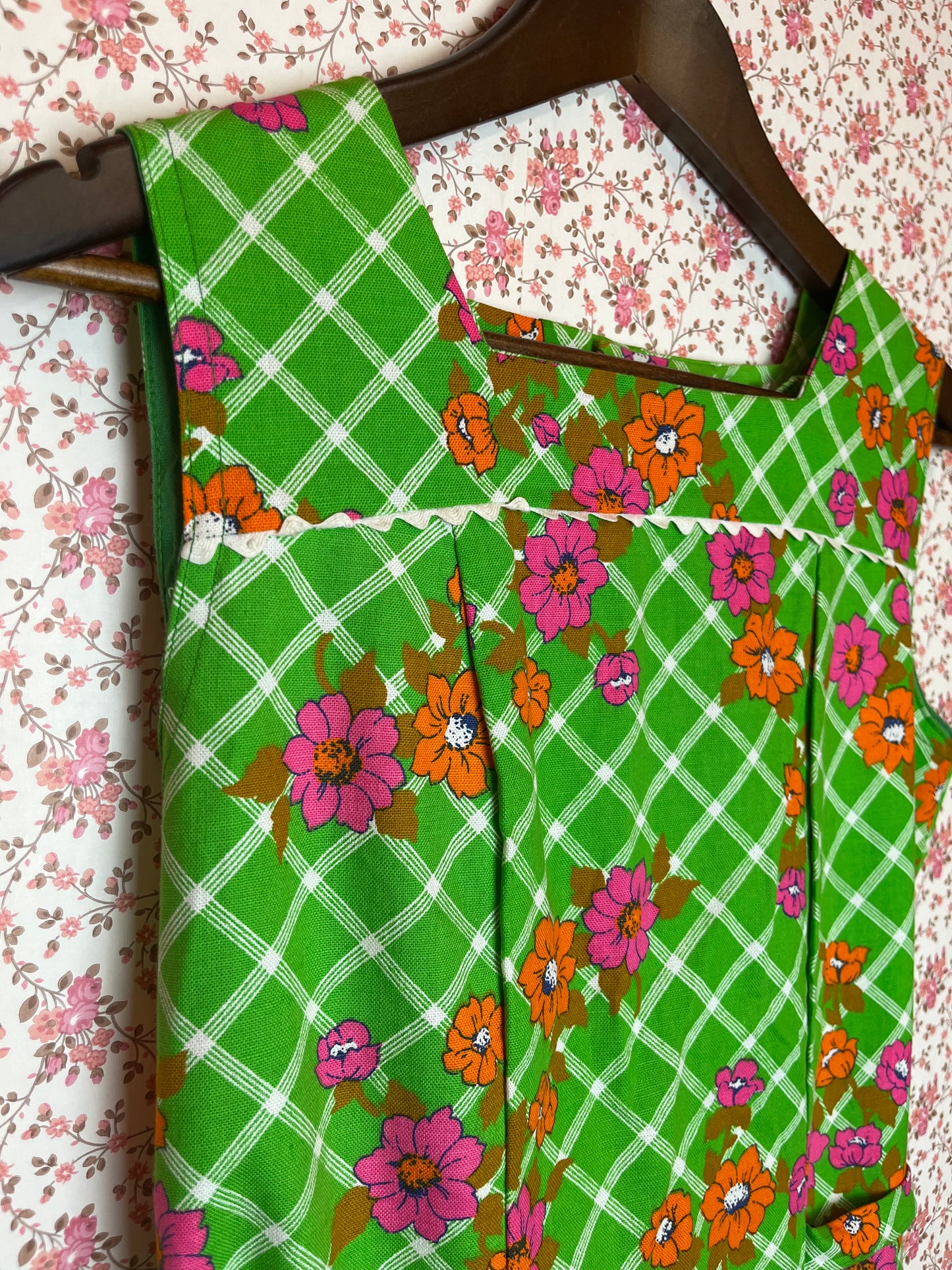 Vintage 1960s Lime Green Cotton Tunic Top
