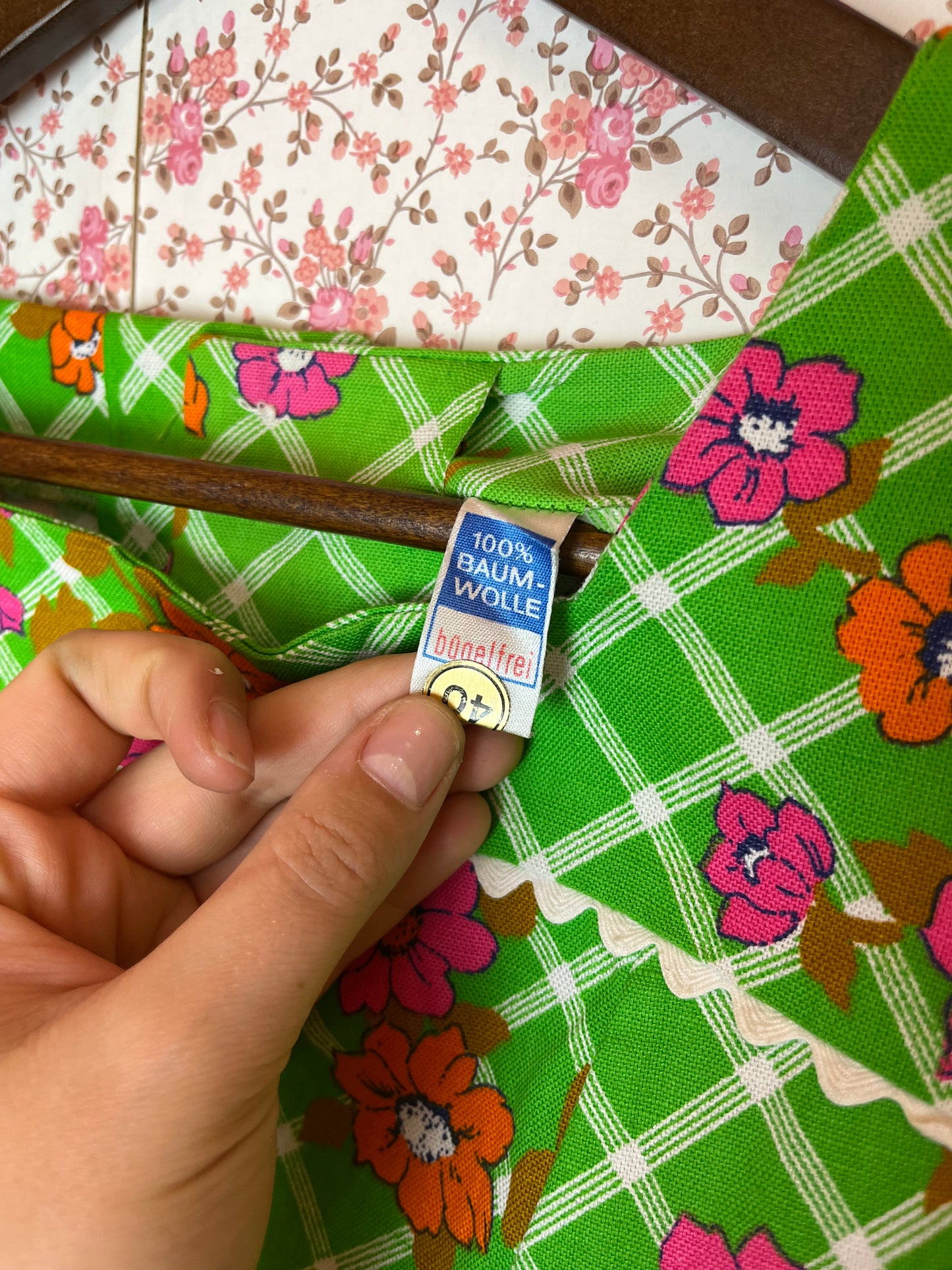 Vintage 1960s Lime Green Cotton Tunic Top