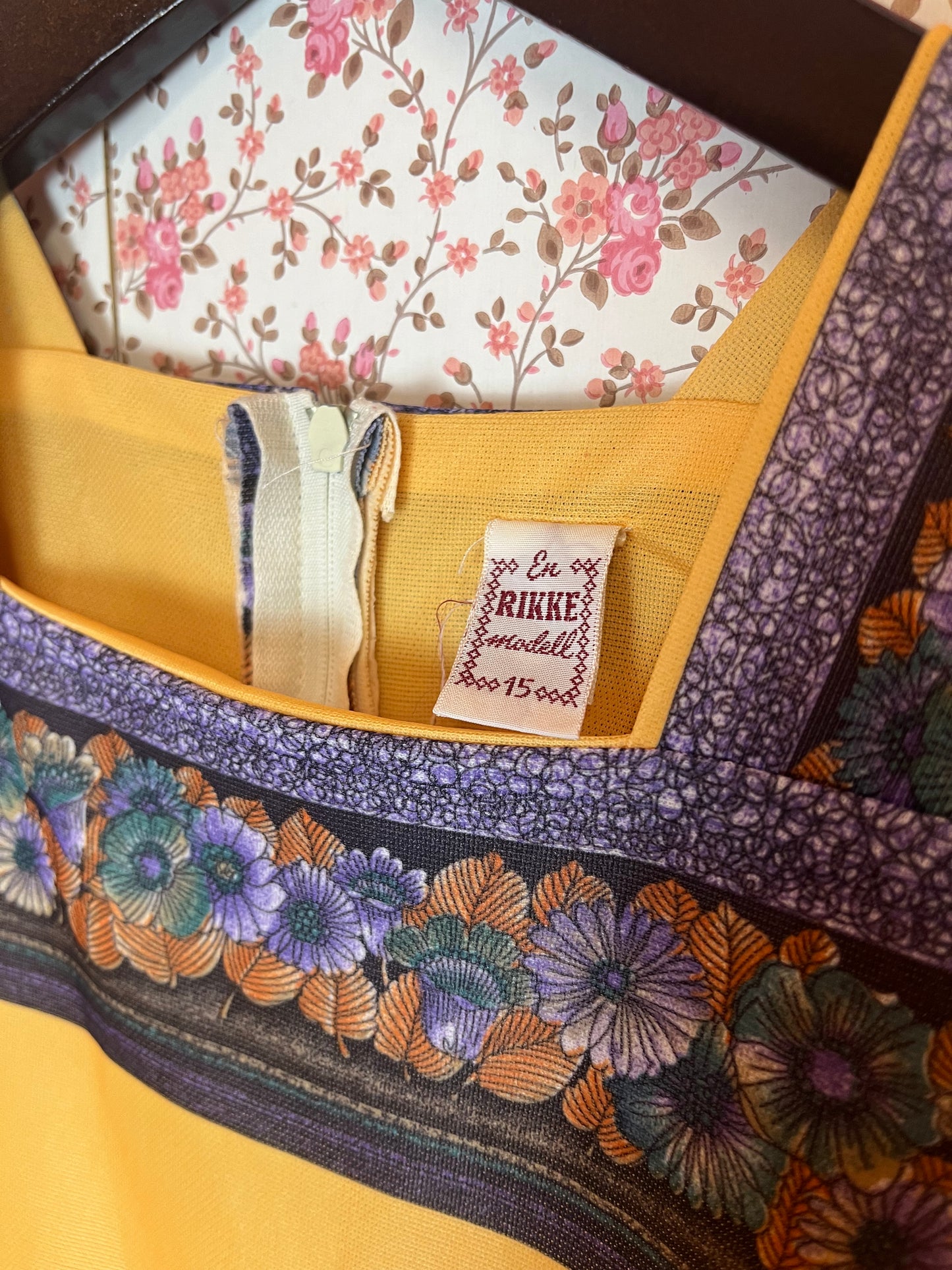 Vintage 1970s Purple & Yellow Prairie Dress