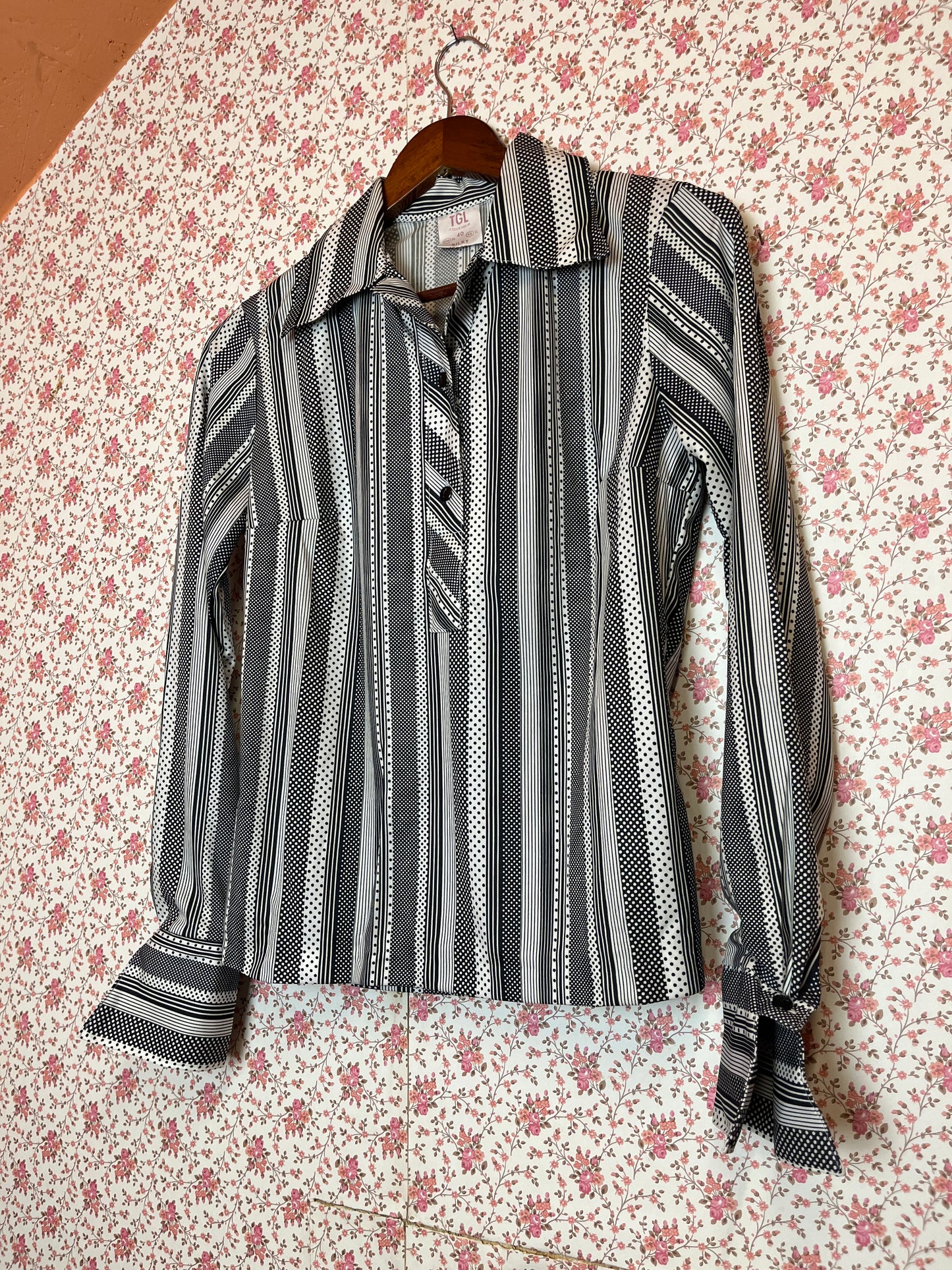 Vintage 1970s Striped Popover Shirt