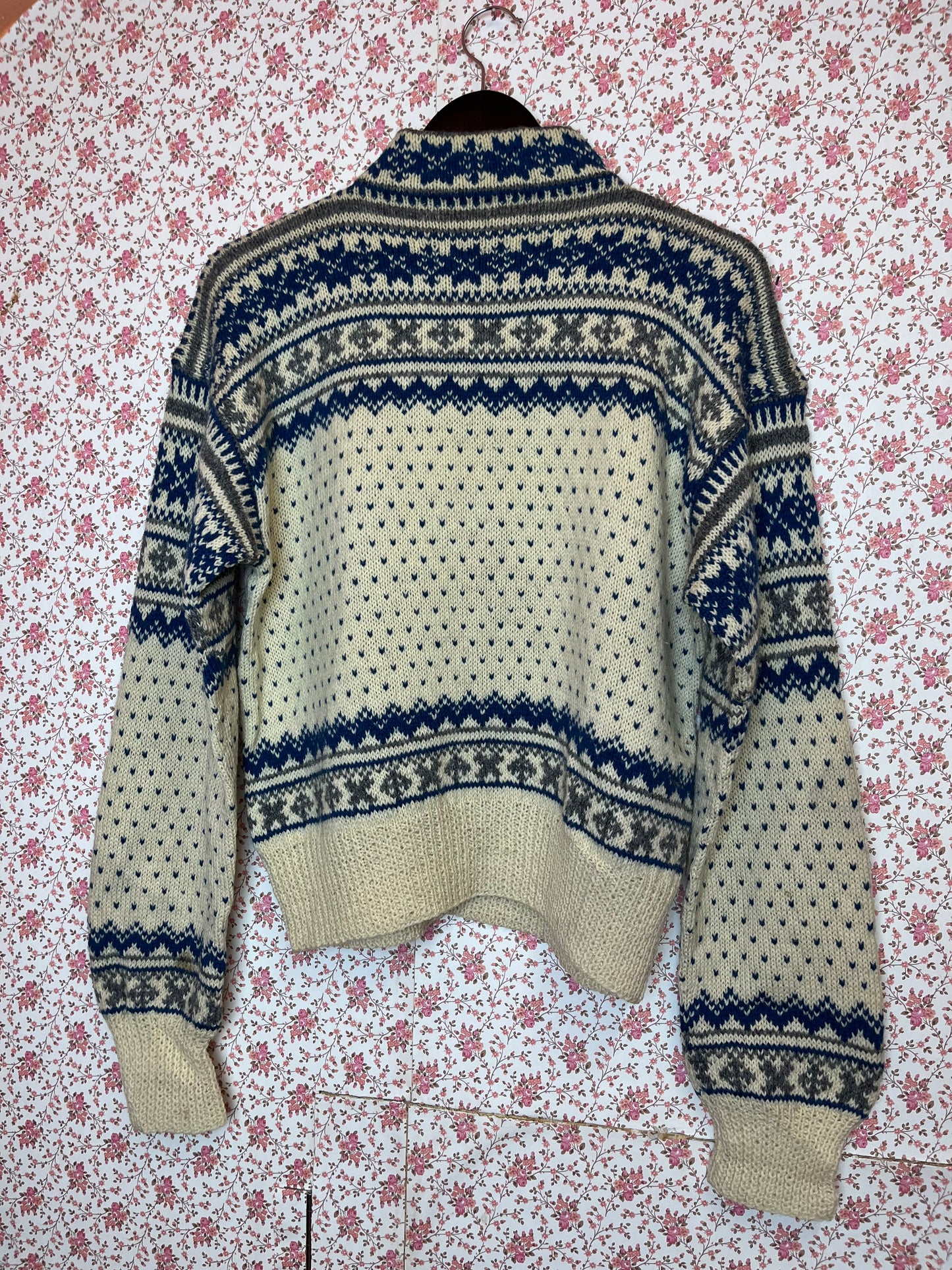 Vintage Hand Knitted Nordic Style Cardigan