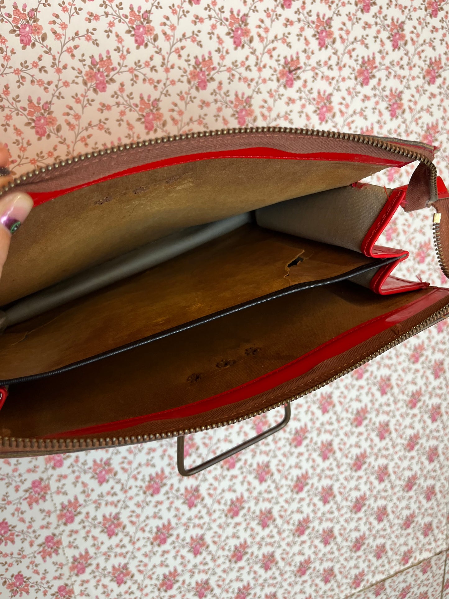 Vintage 1960s Geometric Print Envelope Handbag